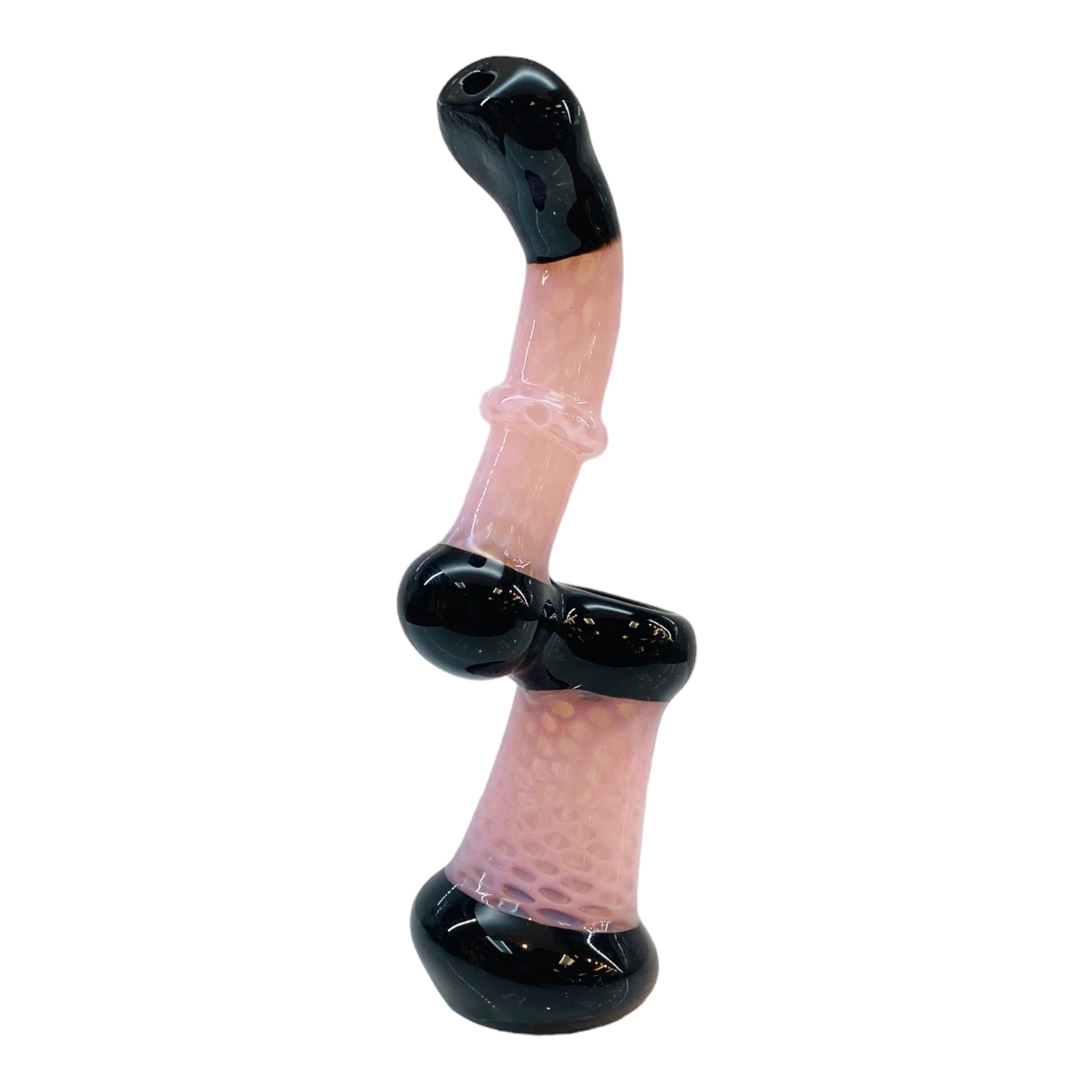 best Pink And Black Honeycomb Stand Up Glass Bubbler