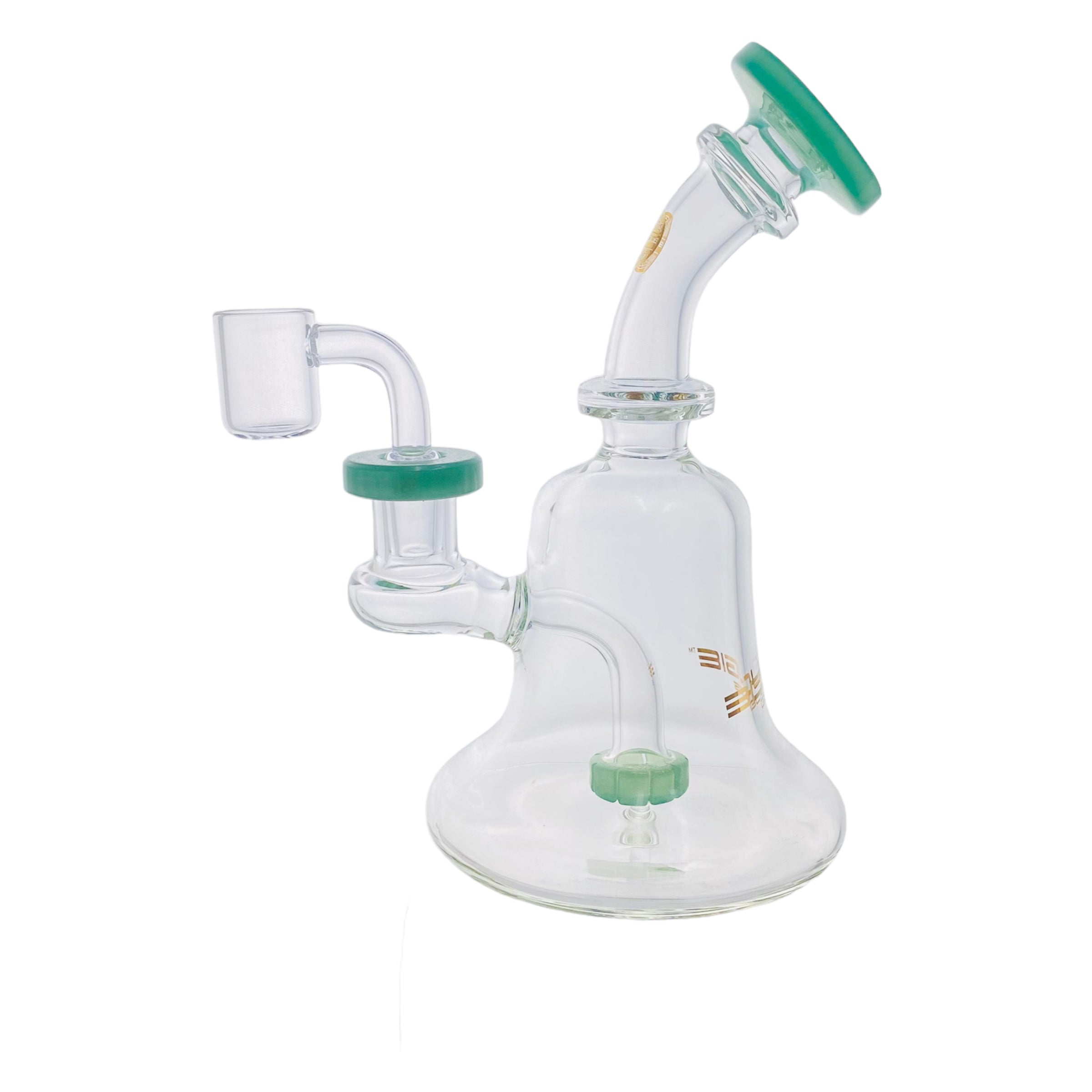 Bougie Glass - Small Dab Rig Banger Hanger 14mm Fitting - Sea Foam Green