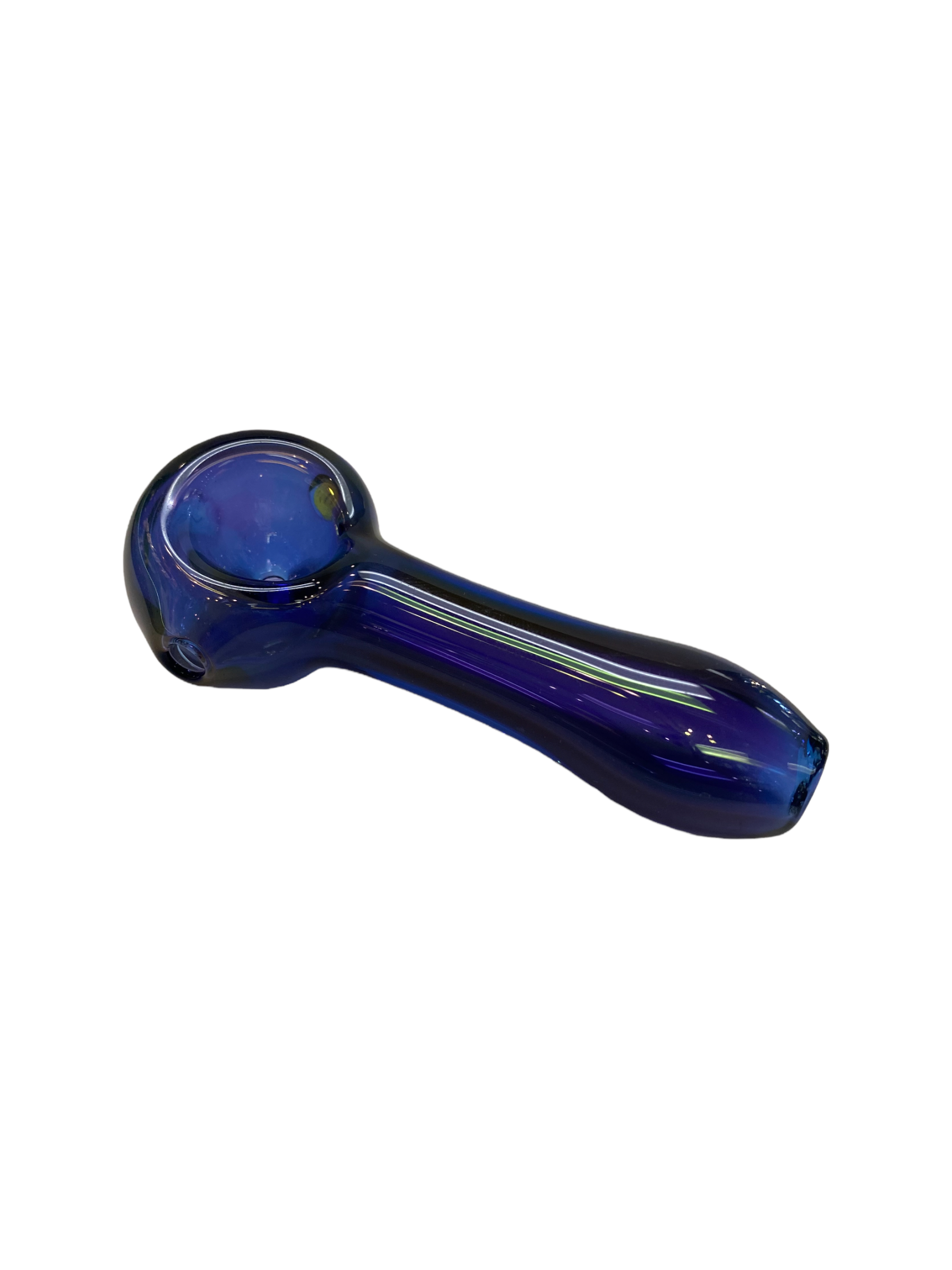 Blue Glass Hand Pipe With Color Dot 