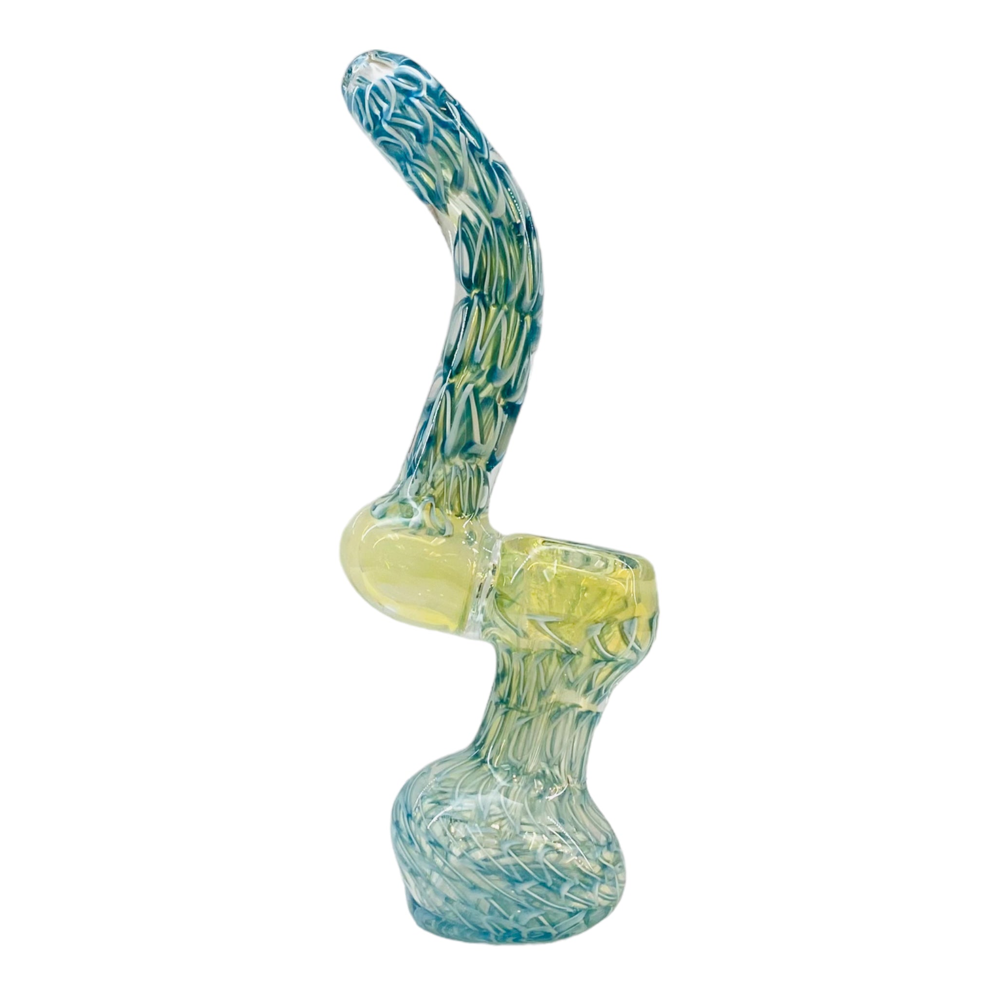 durable Blue Inside Out Double Blown Stand Up Glass Bubbler