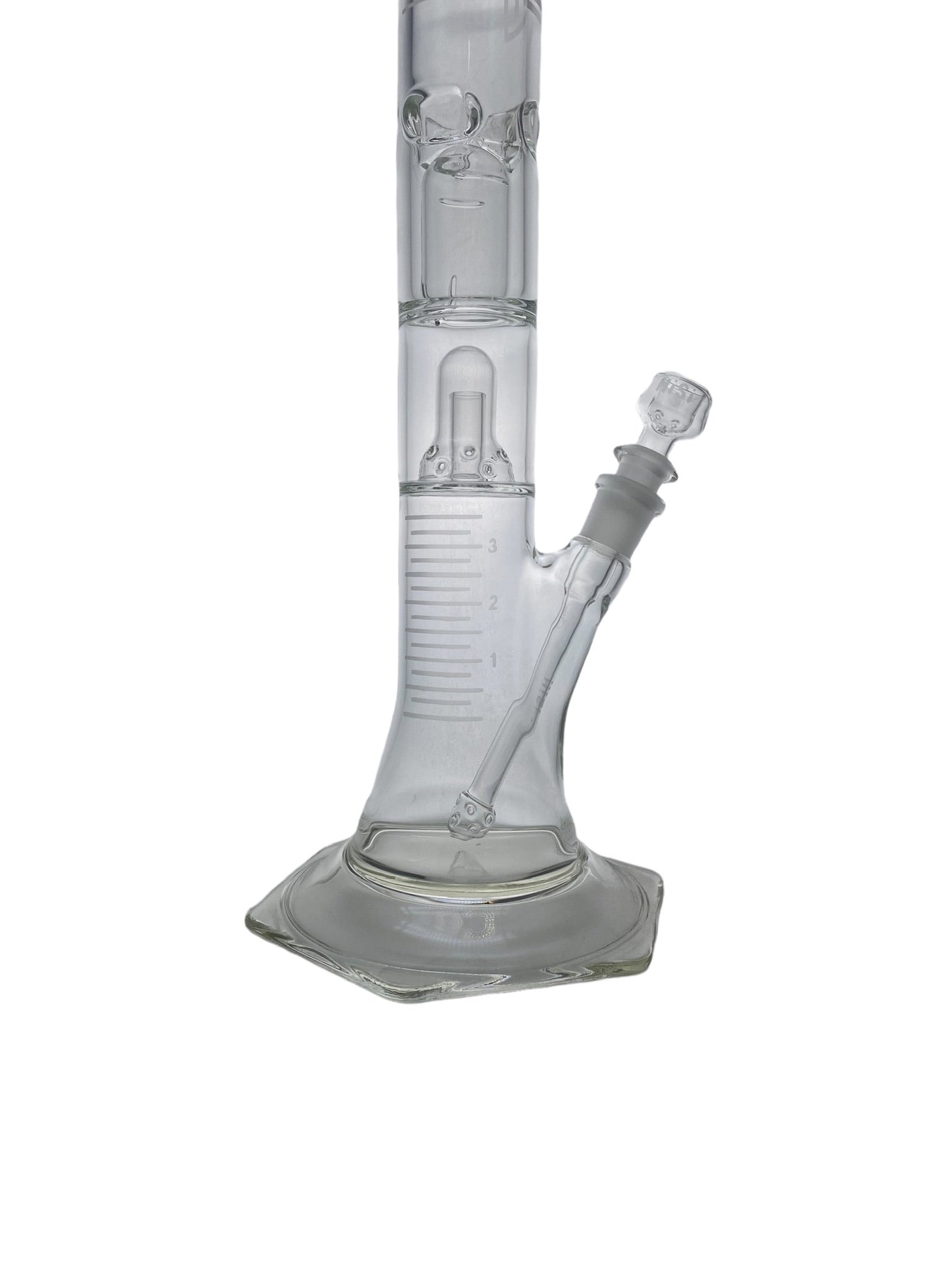 HiSi Glass Double Bell Perc Straight Tube