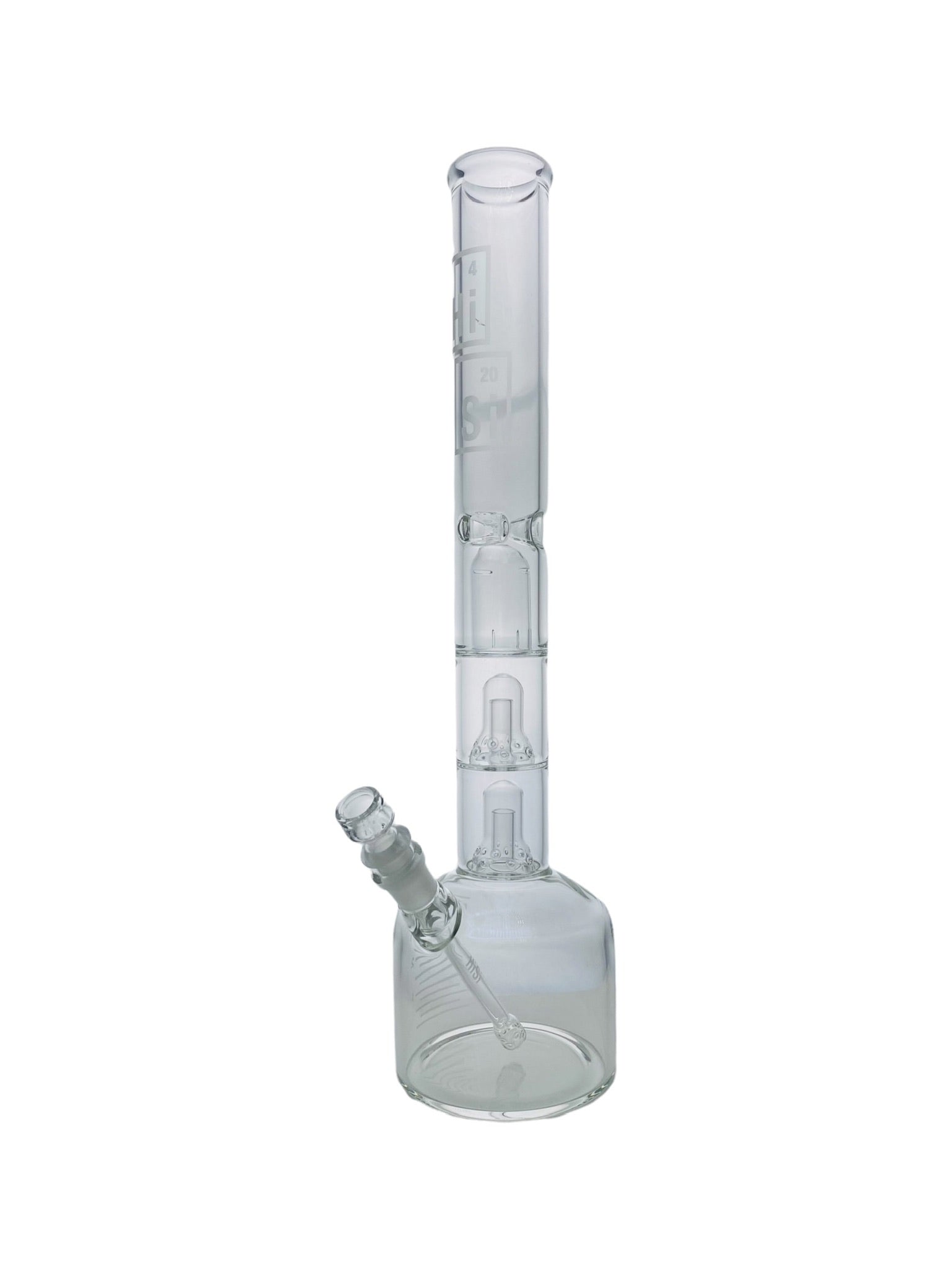 HiSi Glass Triple Bell Perc Beaker Bong