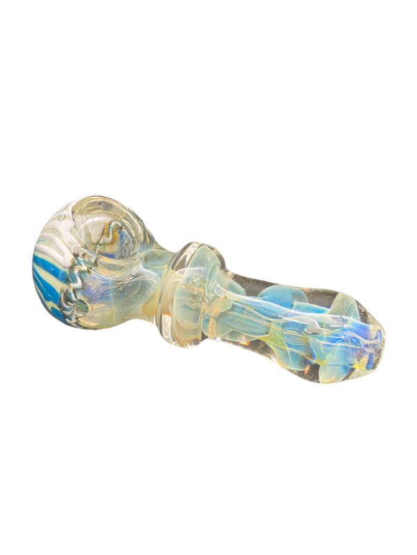 Glass Hand Pipe - Extra Thick Inside Out Space Fume With Wig Wag End