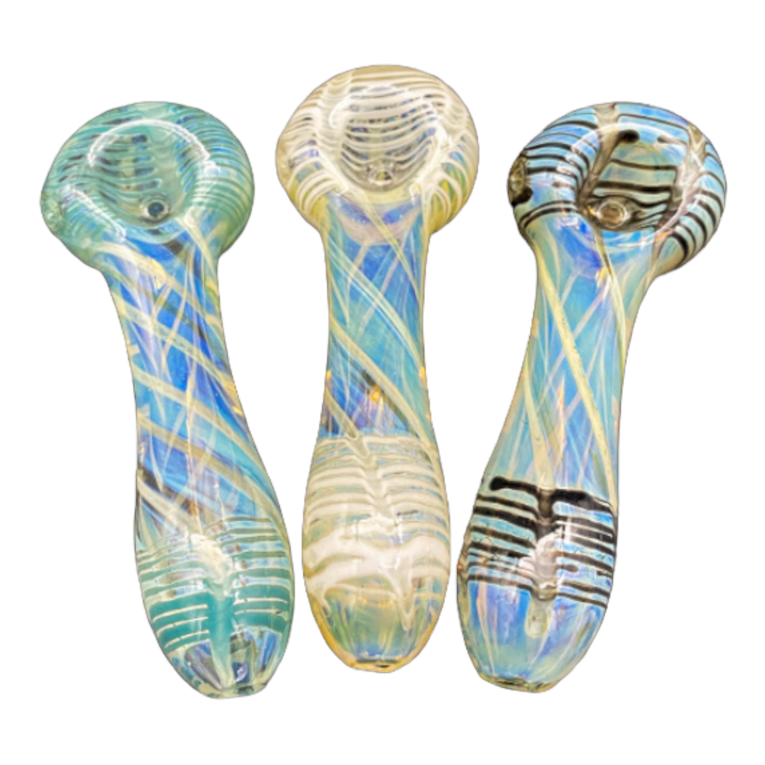 Glass Hand Pipes - Large Fume And Color Explosion Glass Hand Pipe 