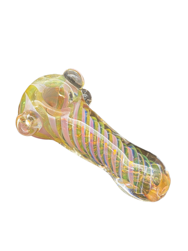 Thick Inside Out Fumed Twist With Marbles Hand Pipe