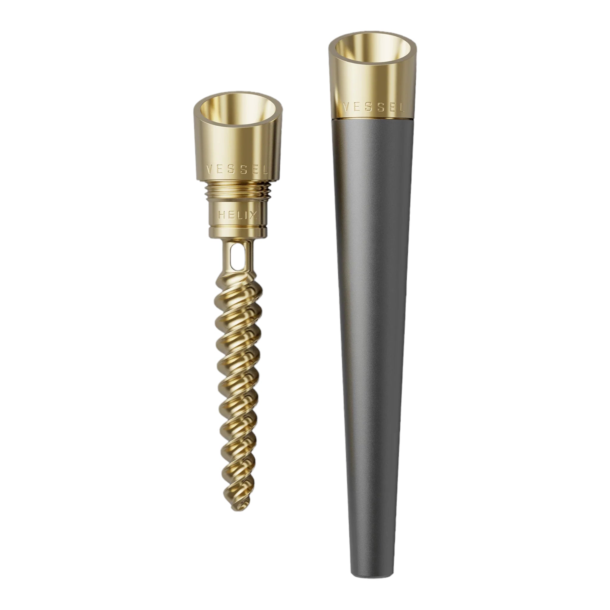 Vessel - Cone. Helix Series Metal Hand Pipe Gunmetal