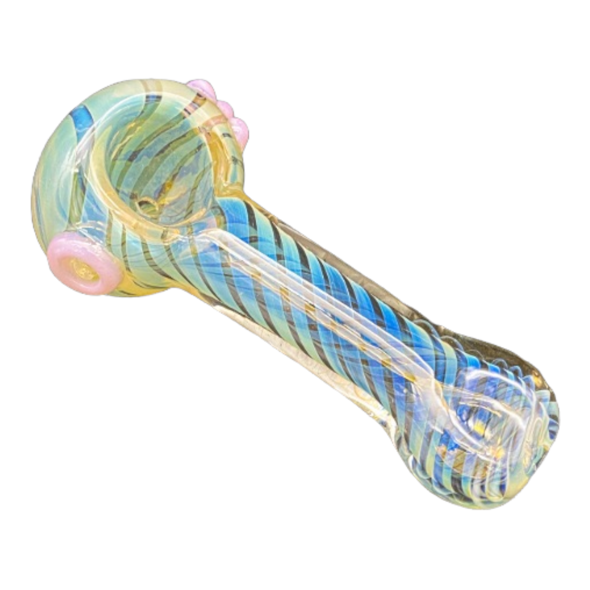 Color Changing Glass Hand Pipe With Color Dots