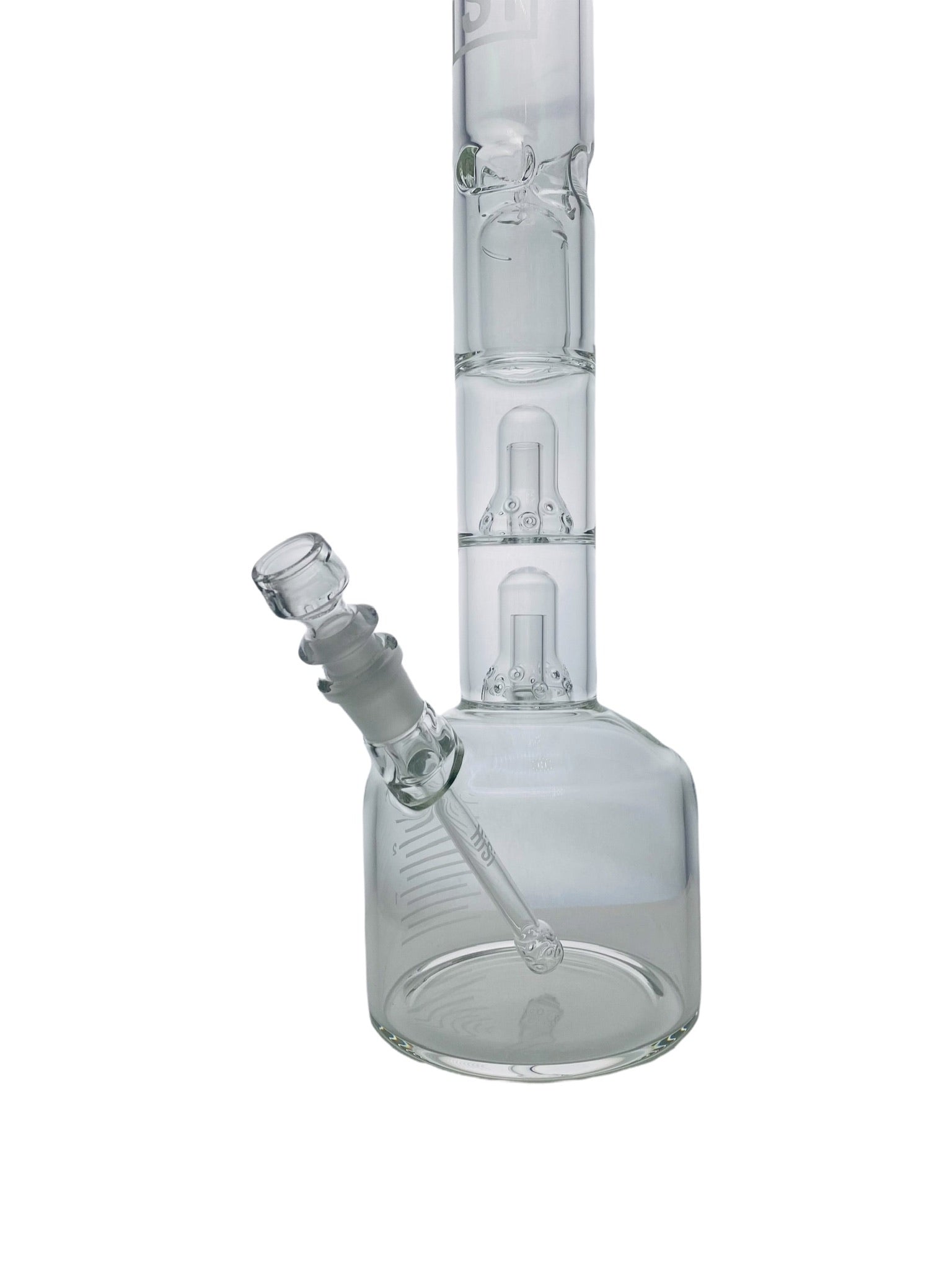 HiSi Glass Triple Bell Perc Beaker Bong