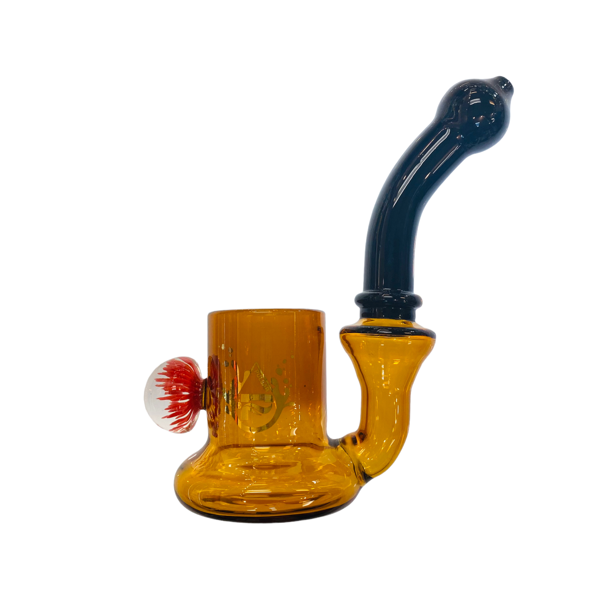 Custom Proxy Glass Rig Pulsar - Puffco Proxy Glass Attachment - Amber & Black