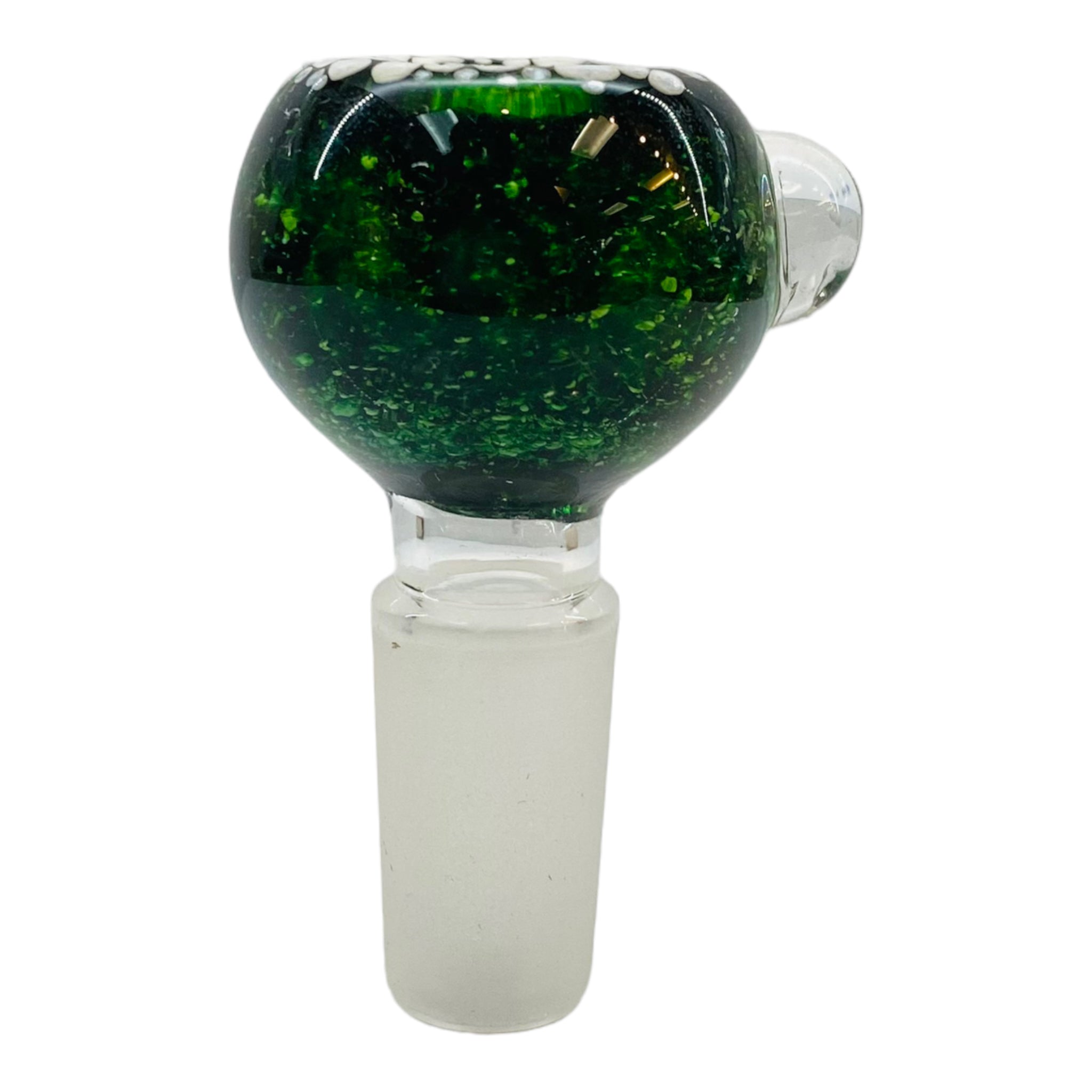 14mm Flower Bowl - Bubble With Frosted Rim Bong Bowl Piece - Blizzard Green