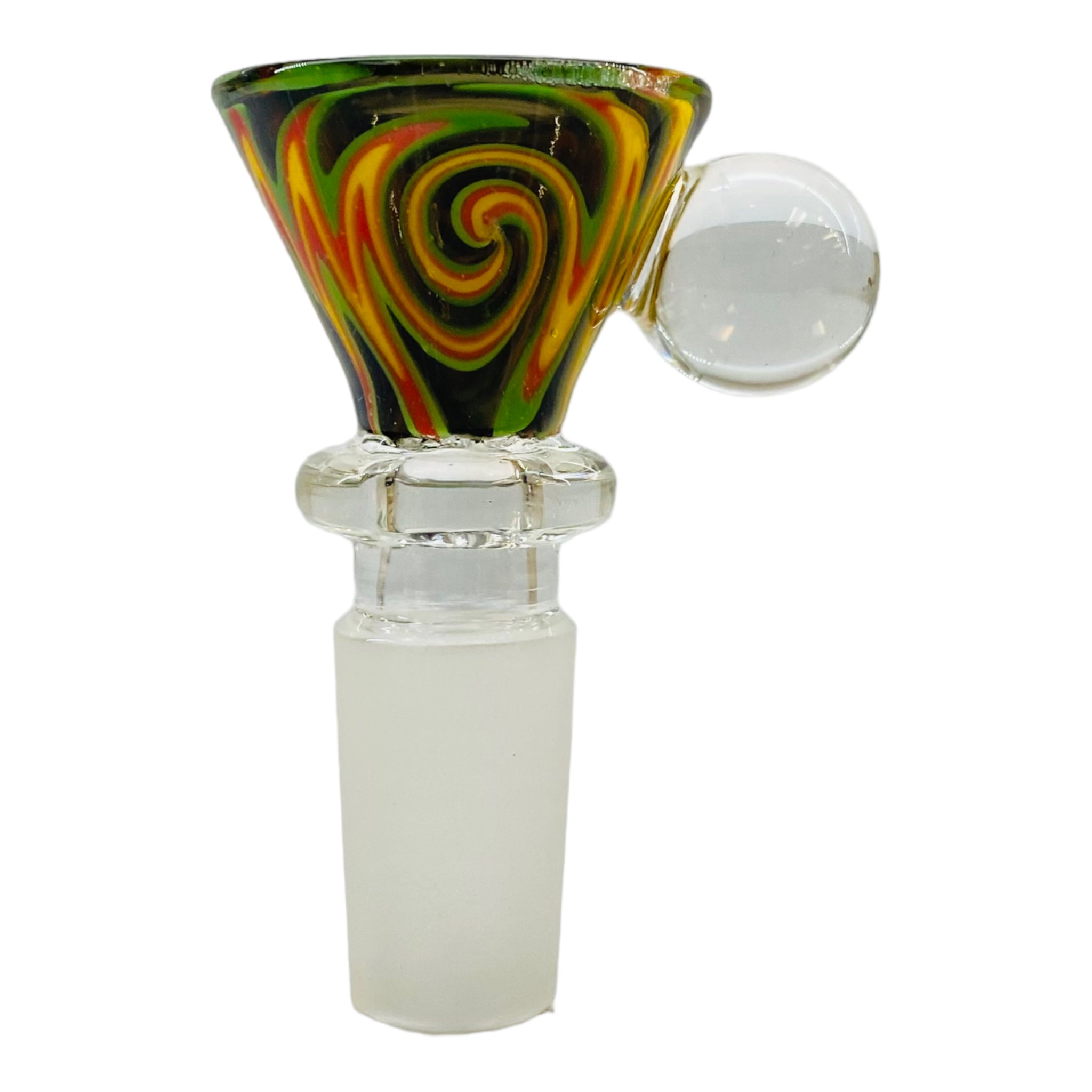 14mm Flower Bowl - Wig Wag Martini Bowl With Built In Honeycomb Screen - Rasta