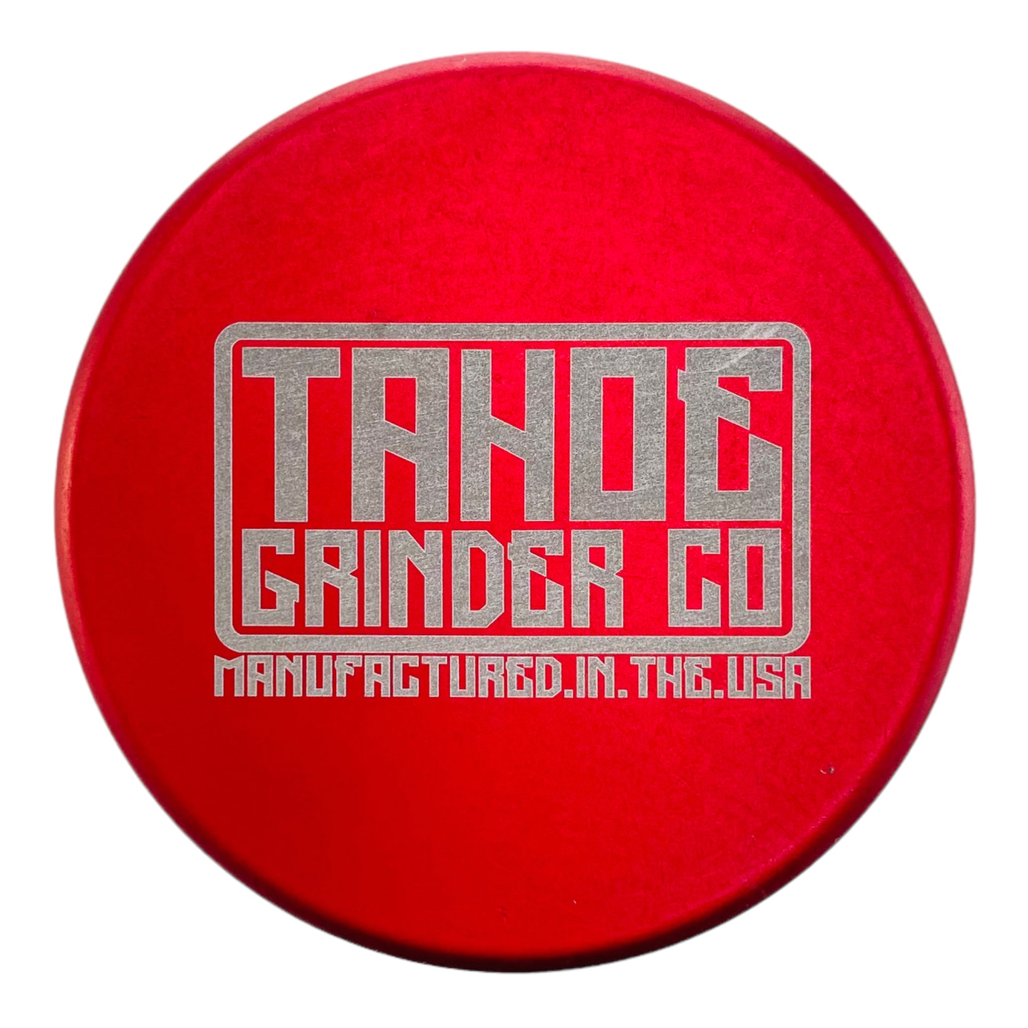 Tahoe Grinders - Red Anodized Aluminum Large Two Piece Herb Grinder With Ying Yang Trees