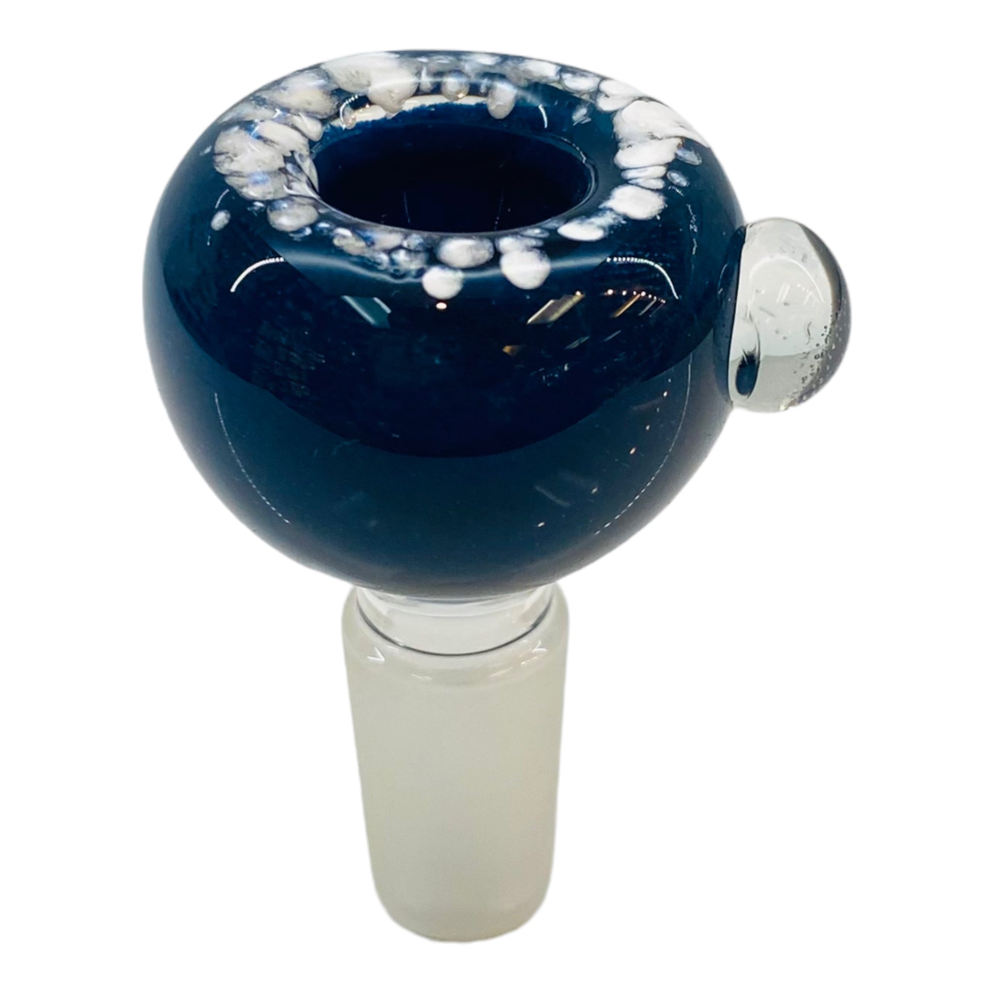 14mm Flower Bowl - Bubble With Frosted Rim Bong Bowl Piece - Blue