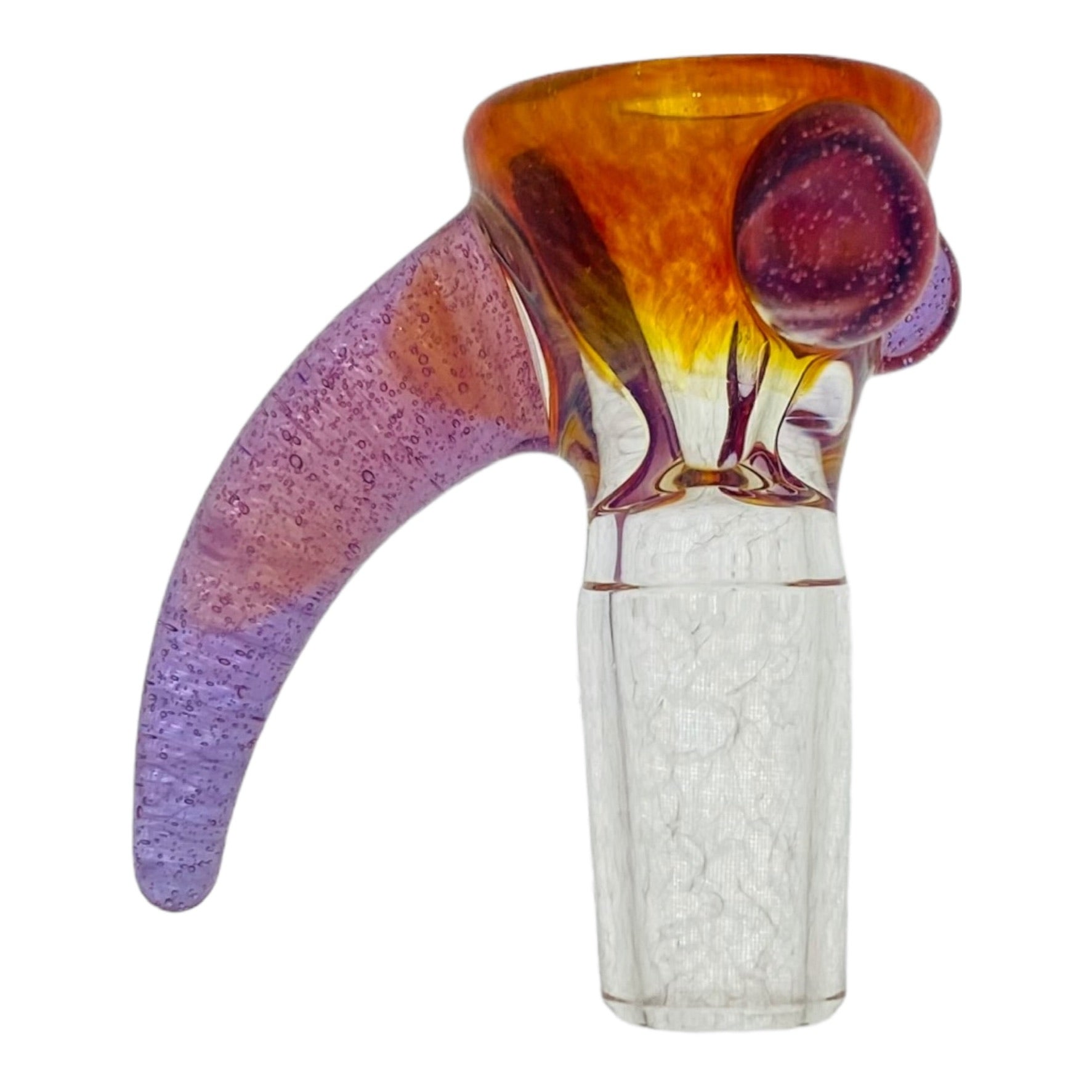 Arko Glass - 14mm Bowl Amber Frit With Purple Handle