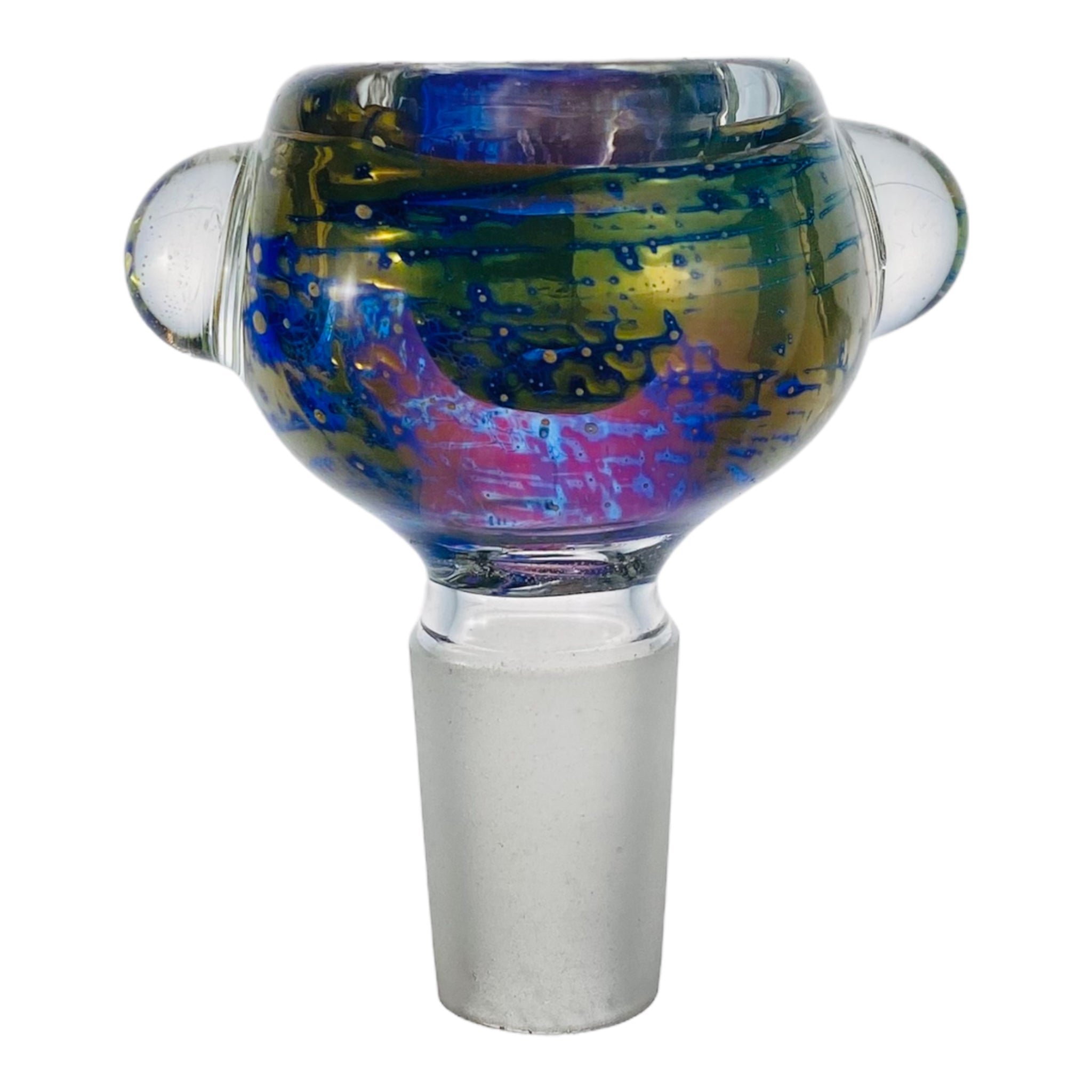 18mm Flower Bowl - Space Fuming Over Blue Glass OG Push Bong Bowl Piece