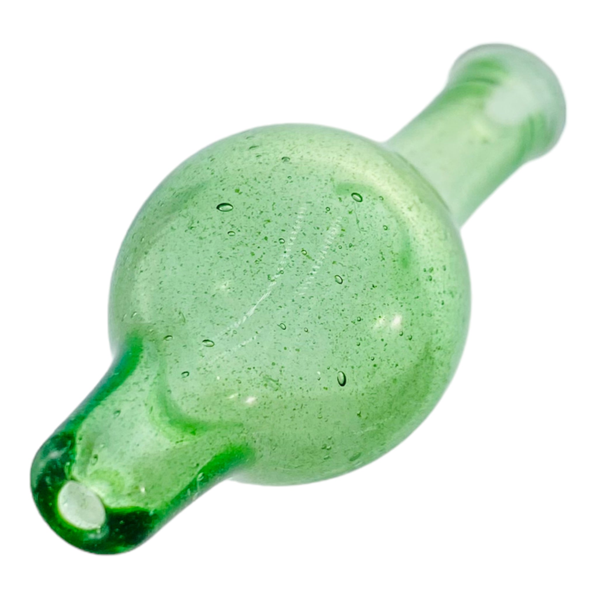 hand made green dabbing carb cap mde with green glass 