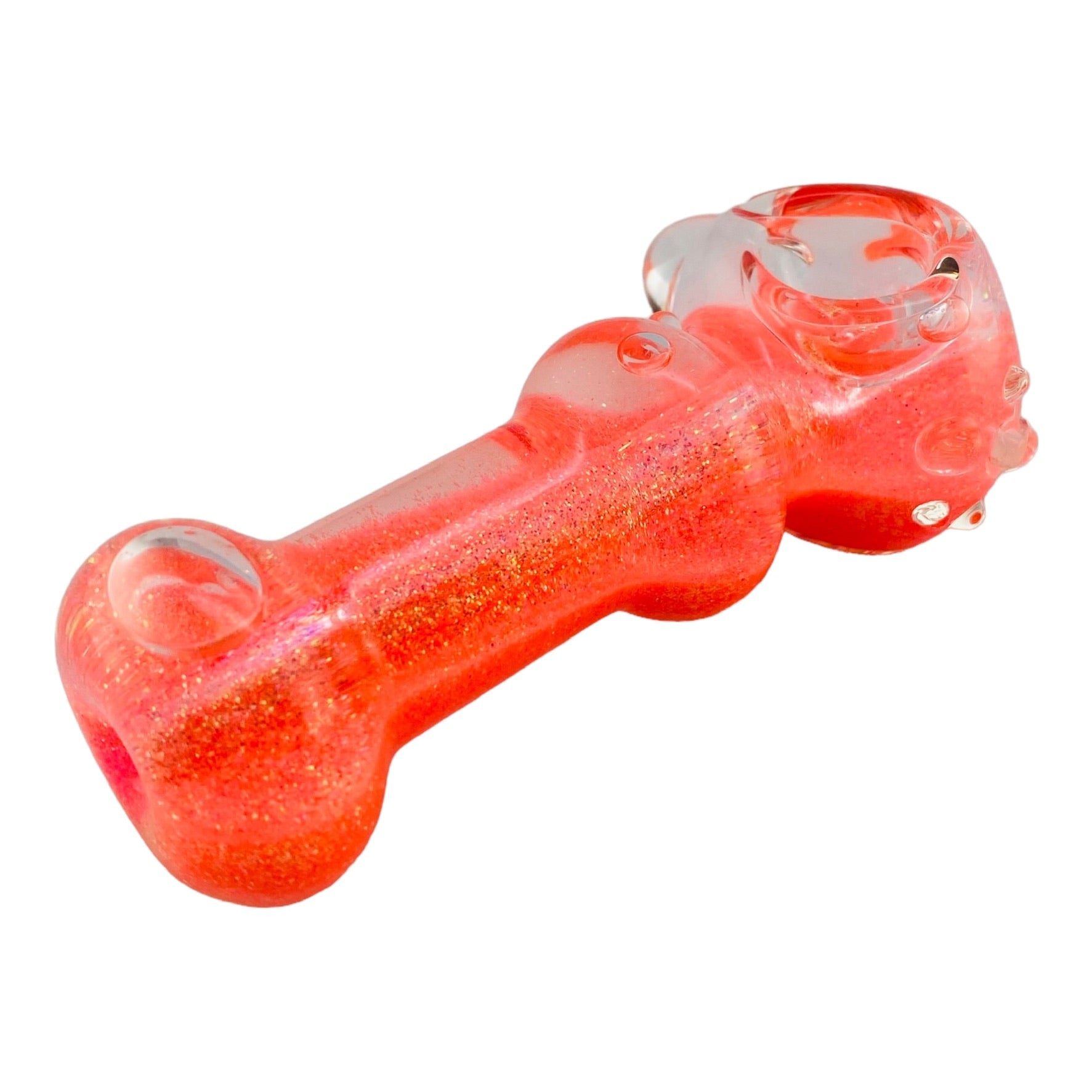 Glass Hand Pipe - Pink Glitter Glycerin Filled Hand Pipe