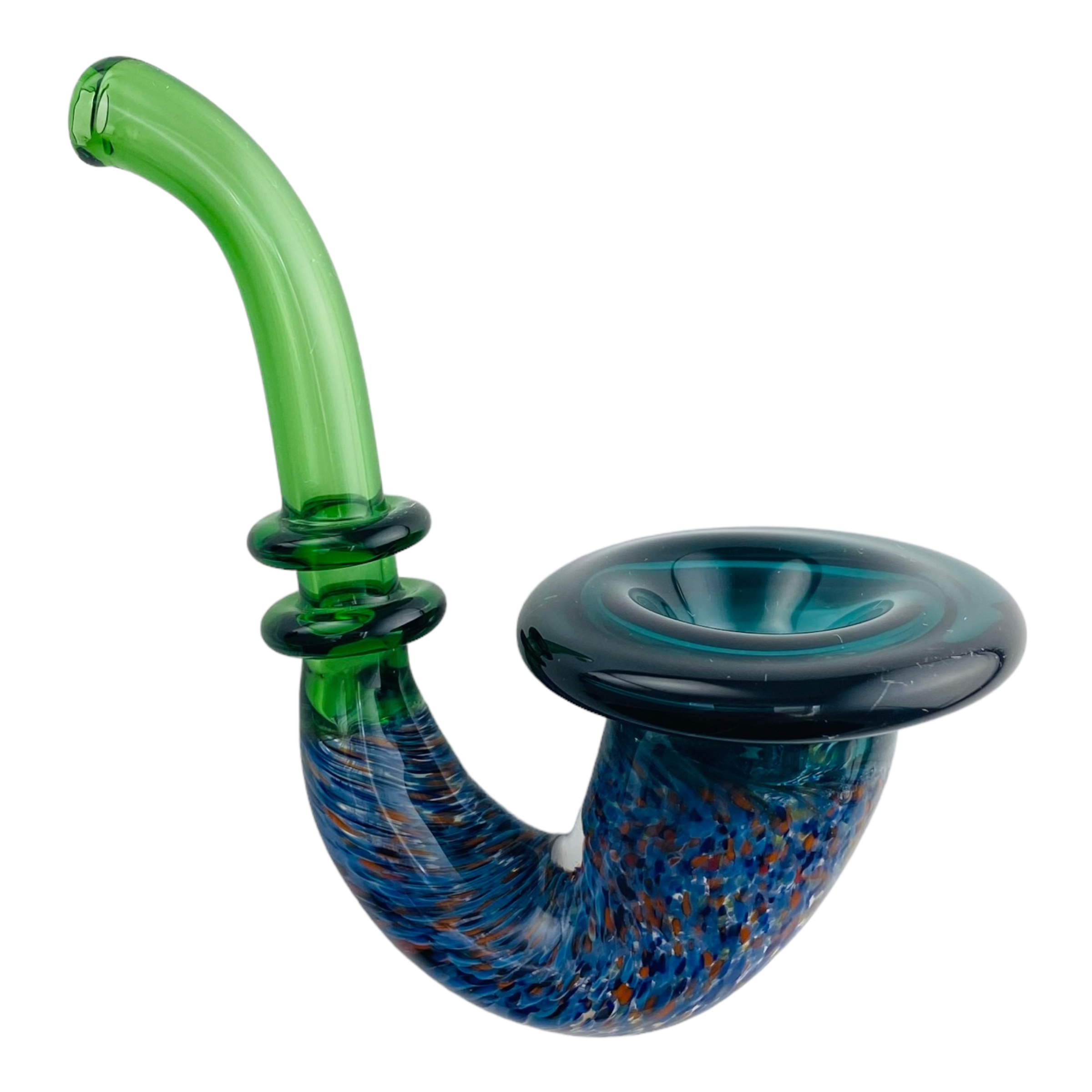Xen Art Glass - Green With Mystic Frit Glass Sherlock