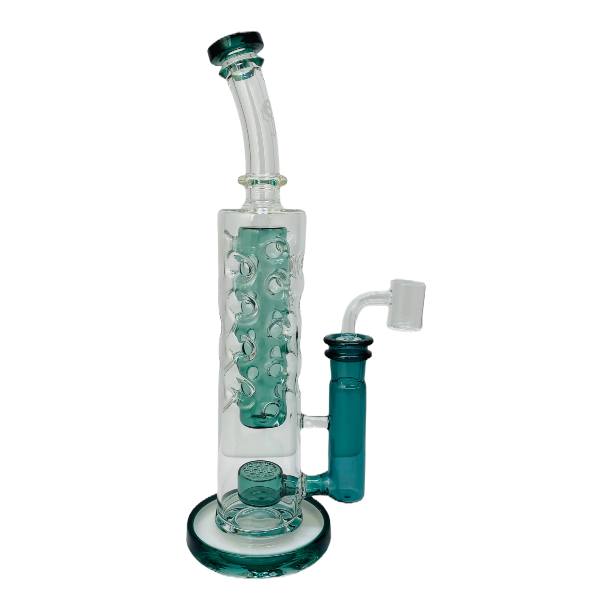 Lake Green Large Straight Fab Dab Rig With Seed Of Life Perc