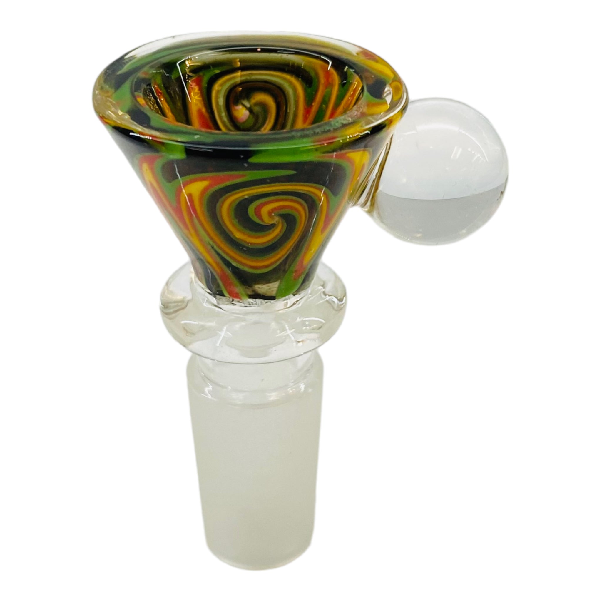 14mm Flower Bowl - Wig Wag Martini Bowl With Built In Honeycomb Screen - Rasta