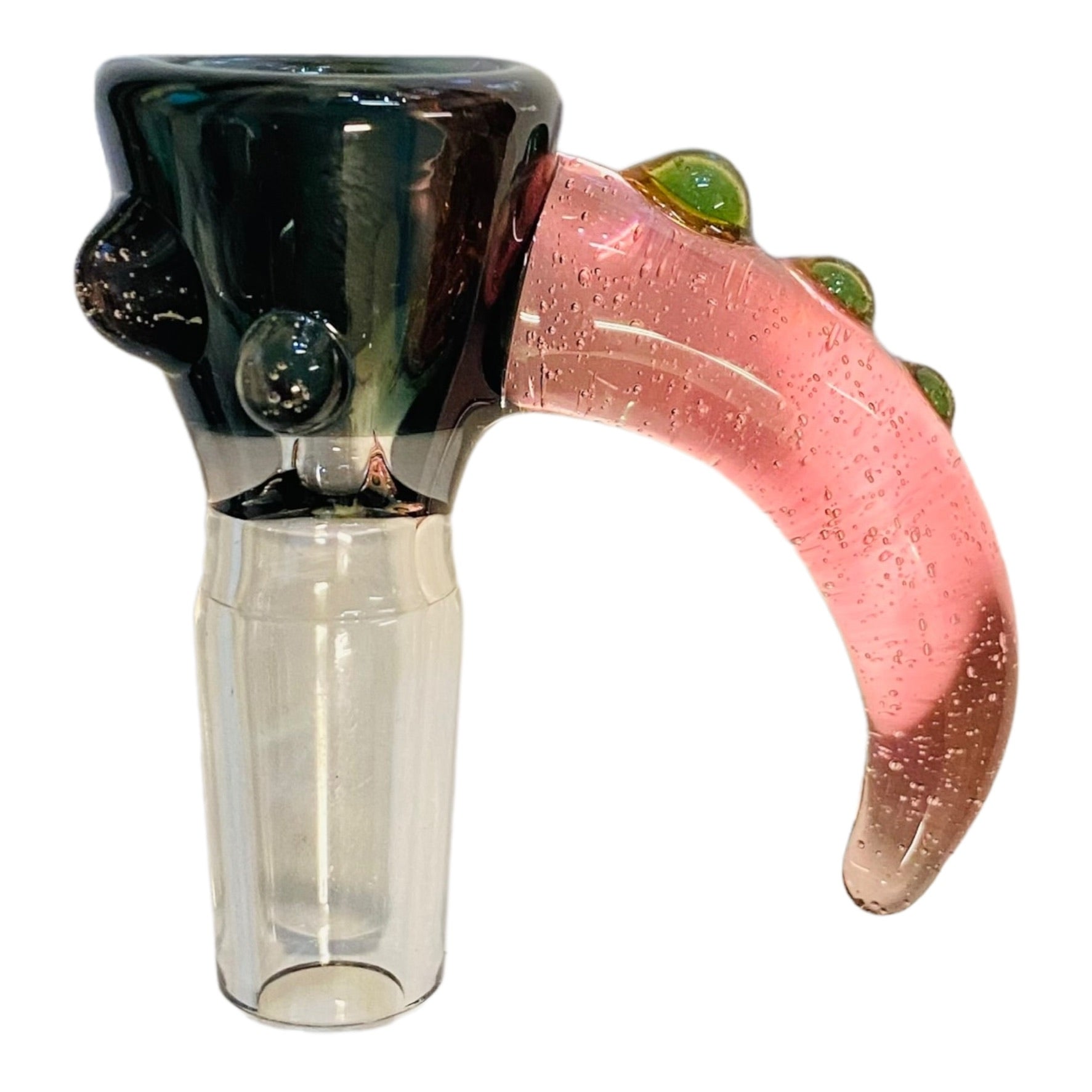 Arko Glass - 14mm Bowl Shadow Black With CFL Green-Pink Handle