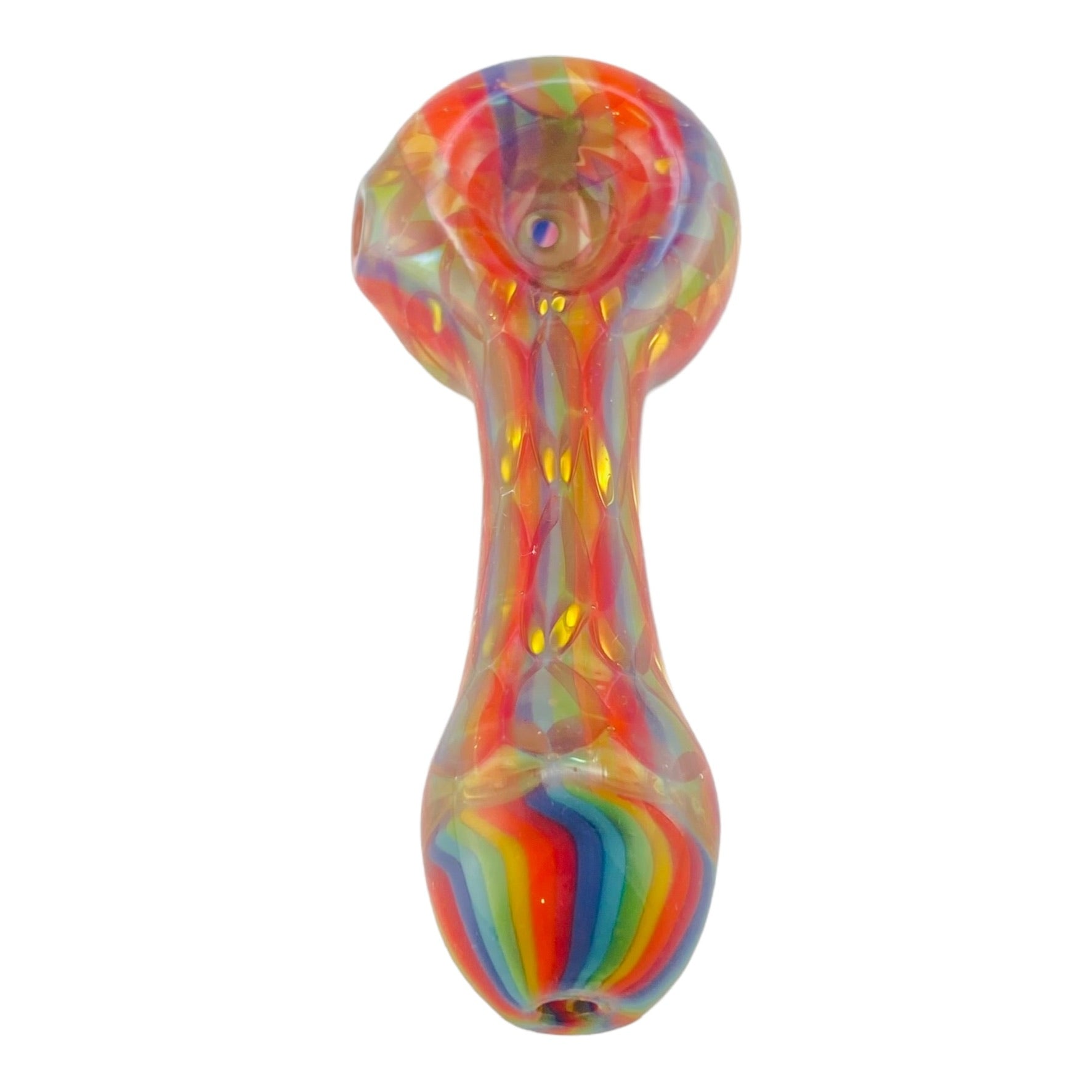 Rainbow With Gold Fuming Glass Hand Pipe