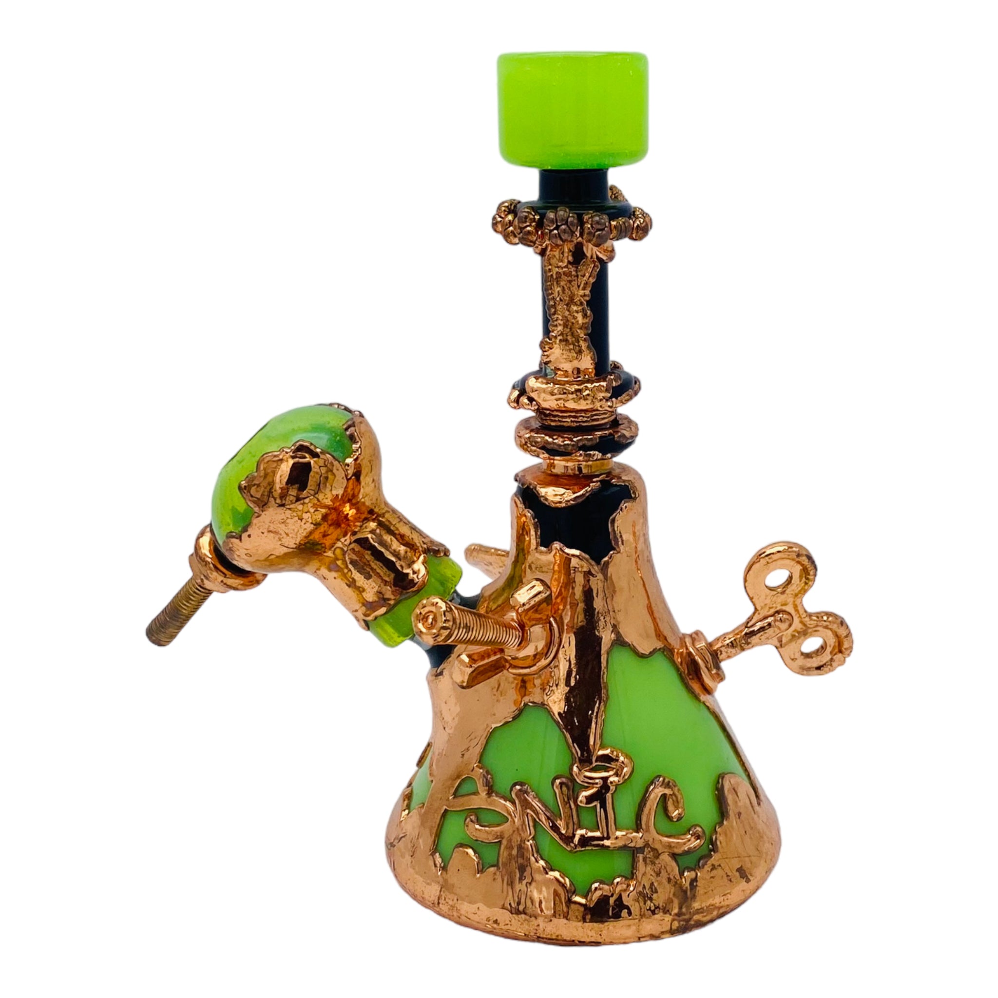 SNIC Glass - Copper Electroformed Glass Dab Rig With Steampunk Theme