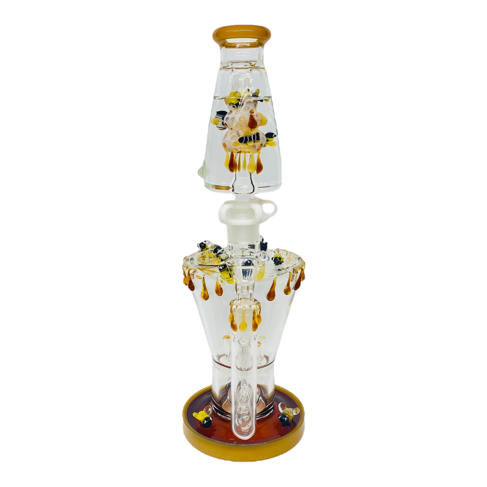 Apollo Glass - Honey Oil Drip Beehive Bong With Glycerin Freeze Coil Top