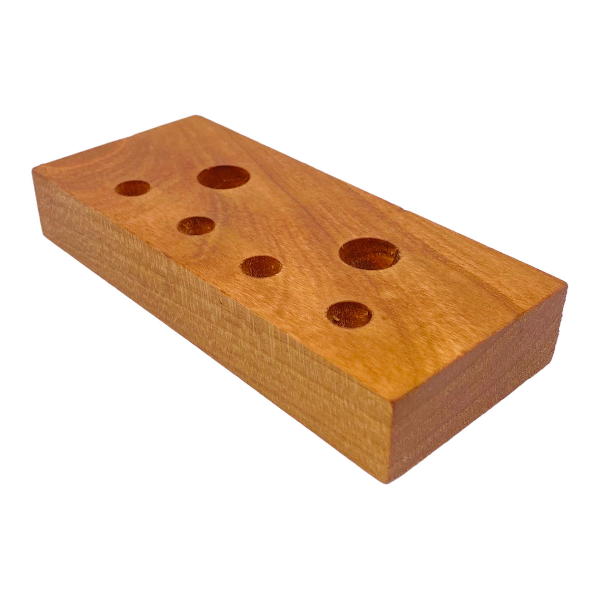 mahogany 6 Hole Wood Display Stand Holder For 14mm And 10mm Bong Bowl Pieces Or Quartz Bangers