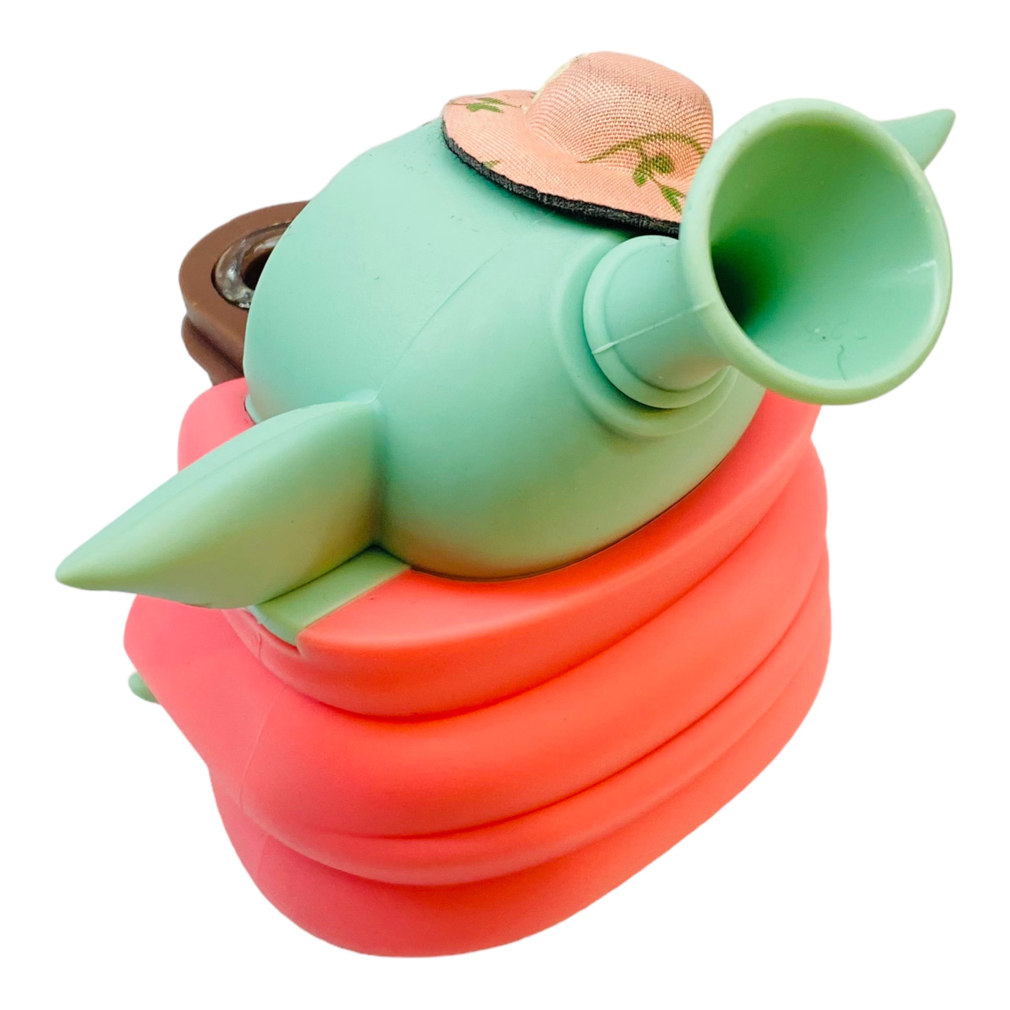Girly Baby Yoda Silicone Bong Or Dry Pipe with hat