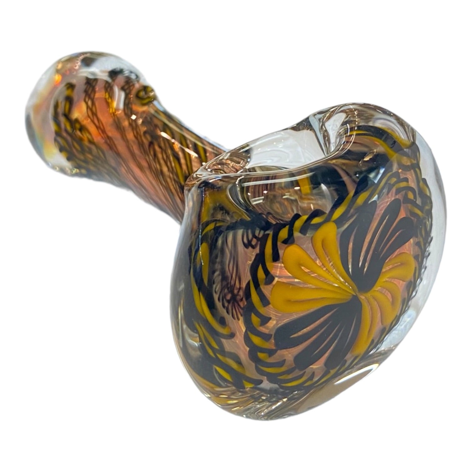 Talent Glass Works - Yellow And Blue Cane Twist Spoon