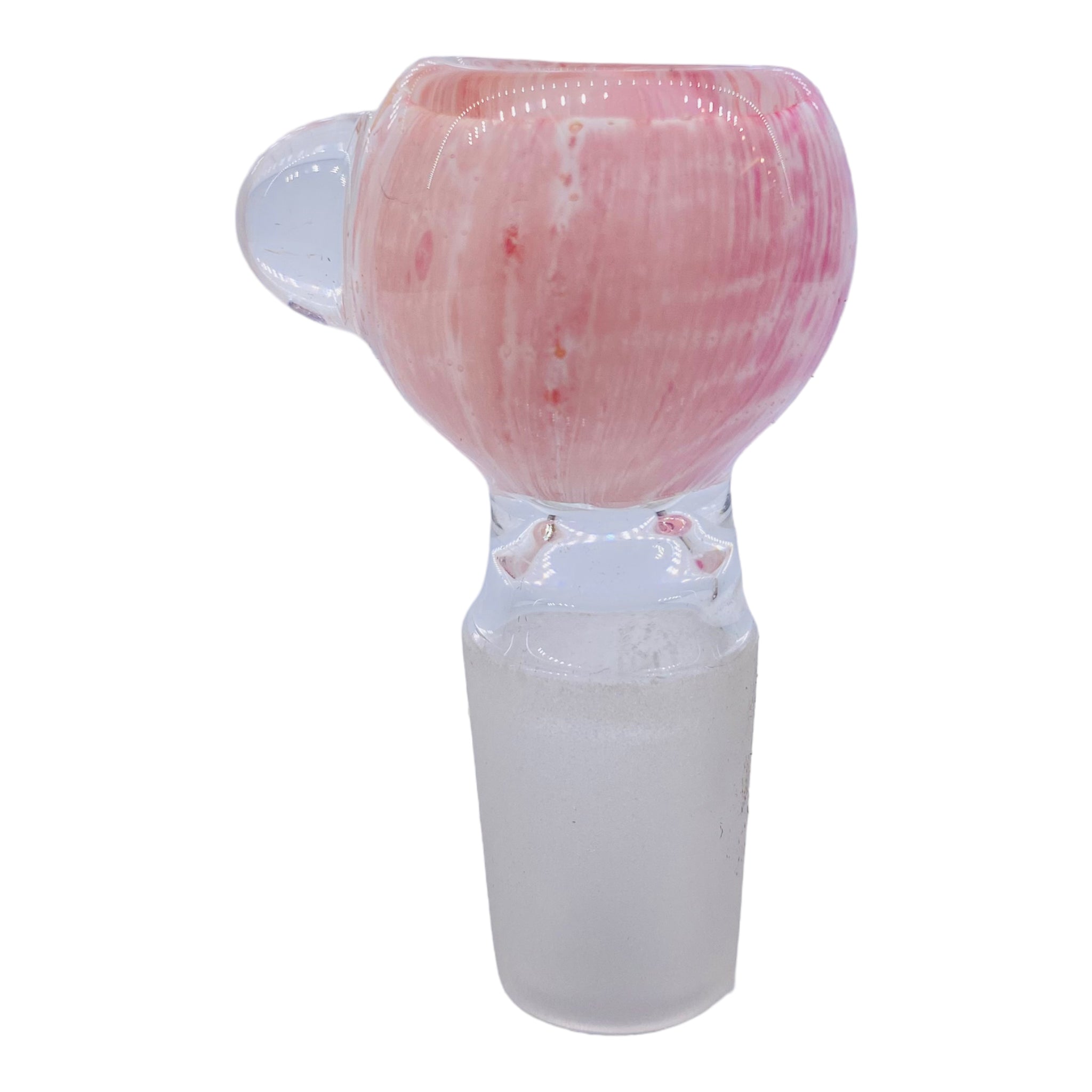 18mm Flower Bowl - Pink And White Basic Bubble Bong Bowl Piece