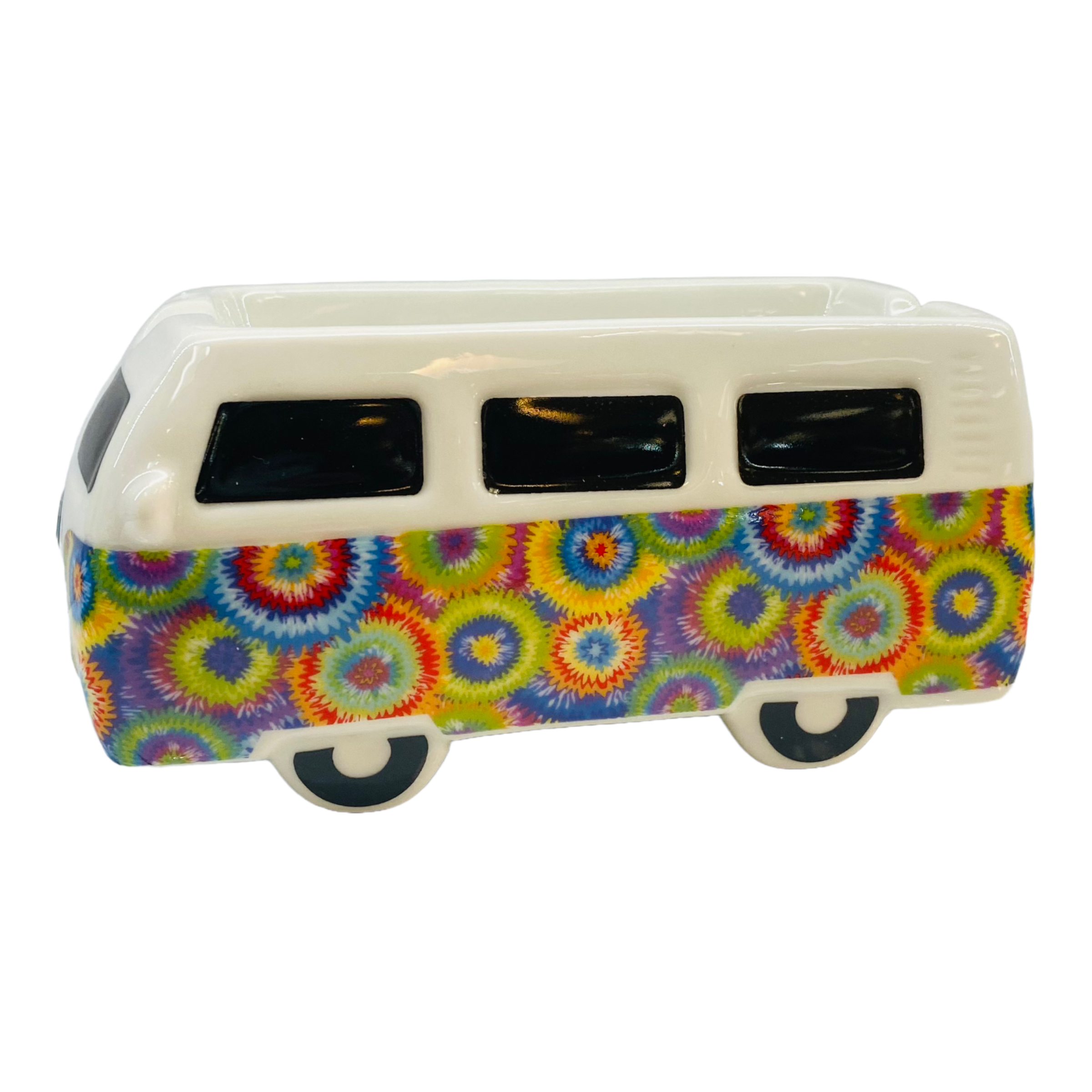 best Vintage Hippie Bus Ceramic Ashtray Tie Dye - Rainbow Tie Dye