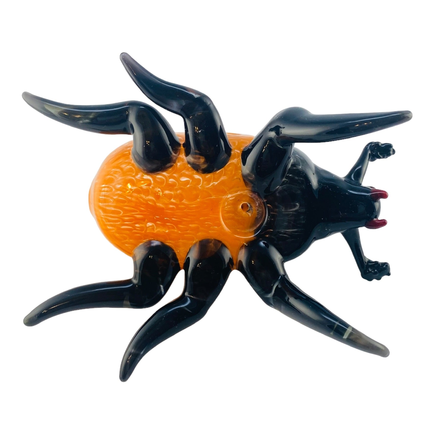 Handmade Black & Orange Beetle Insect Shaped Dry Hand Pipe