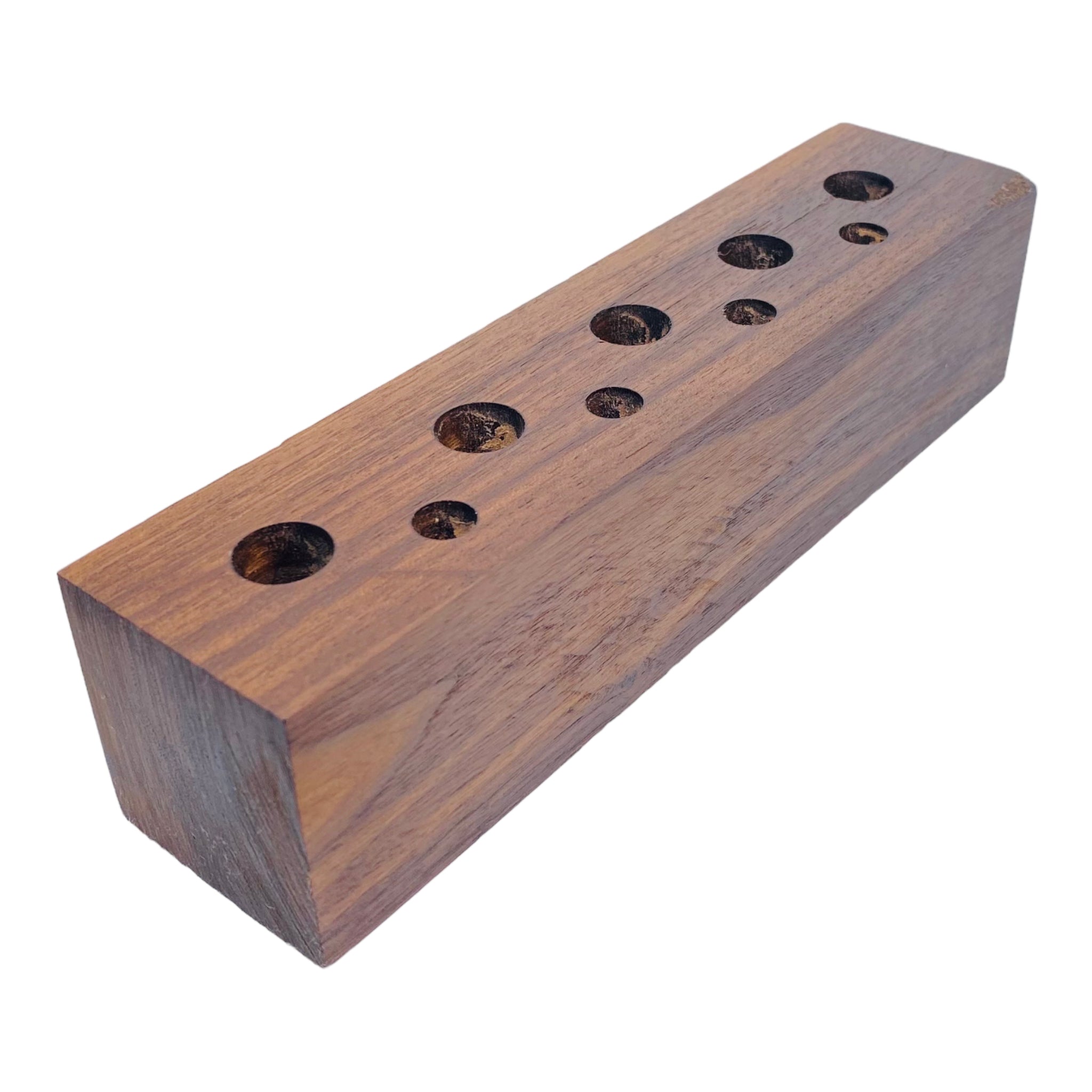 9 Hole Wood Display Stand Holder For 14mm And 10mm Bong Bowl Pieces Or Quartz Bangers