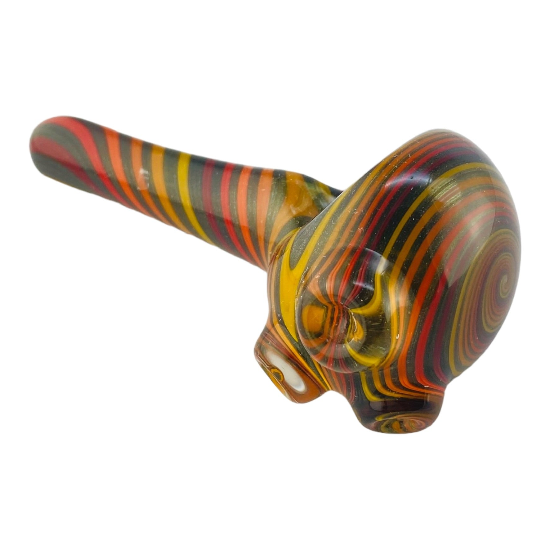 Glass Hand Pipe With Fire Theme Red,Orange,Yellow And Black Dichro Twist