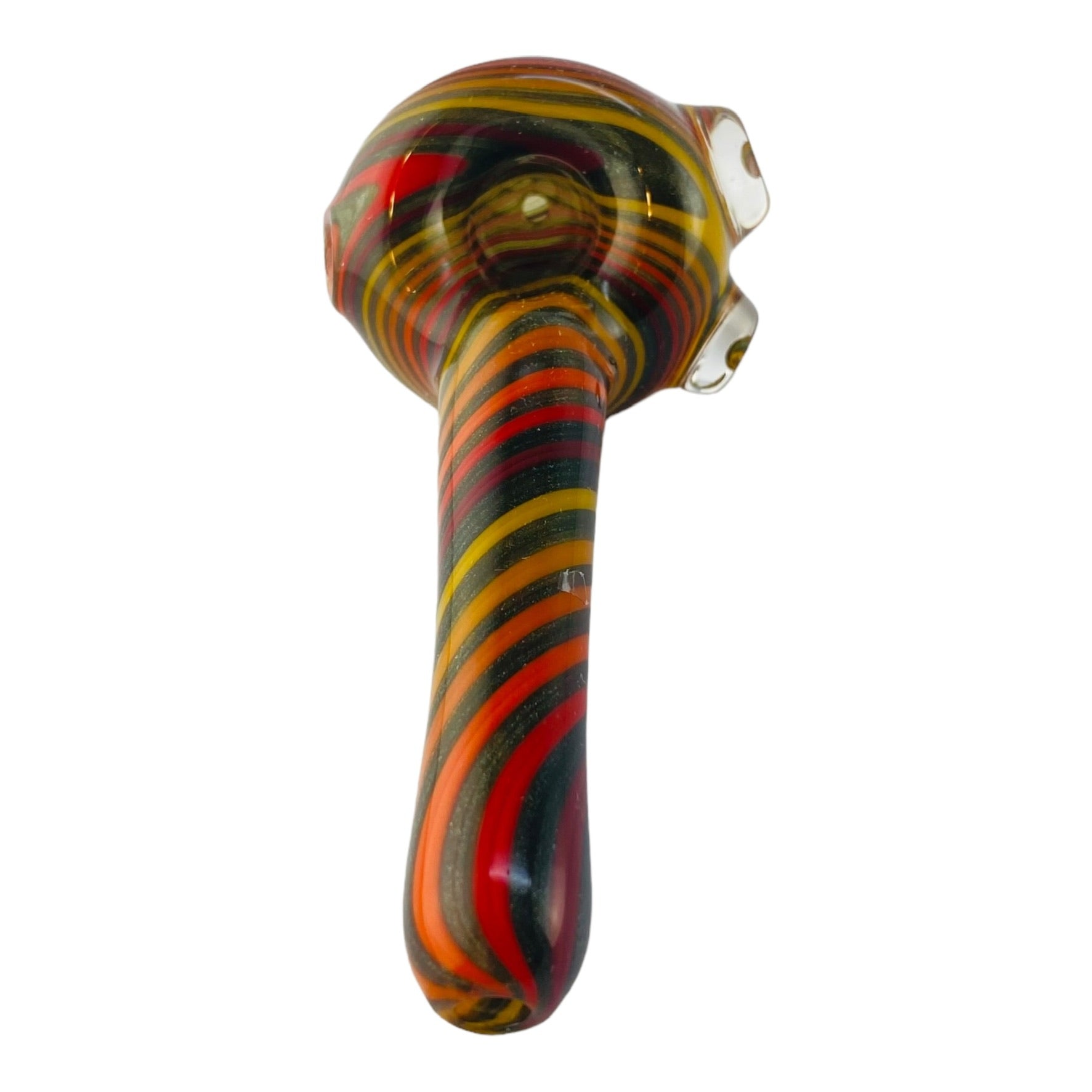 the best Red Orange Yellow With Black Dichro Twist Glass Hand Pipe