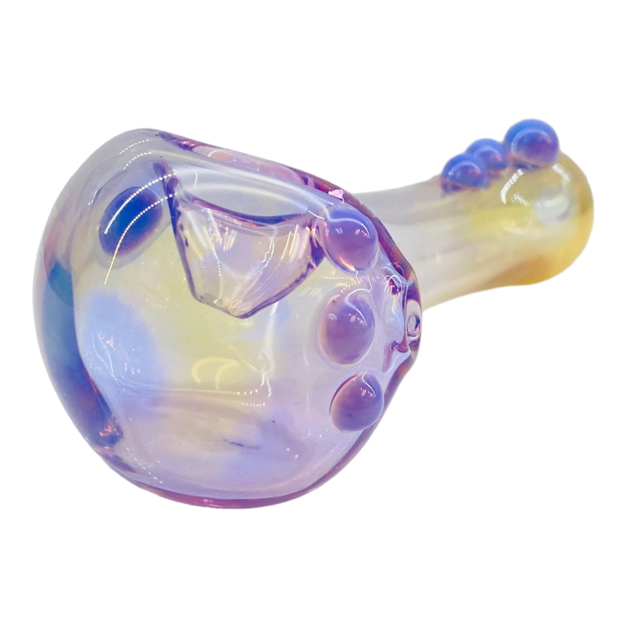 handmade Translucent Purple Glass Hand Pipe With Color Changing Fuming