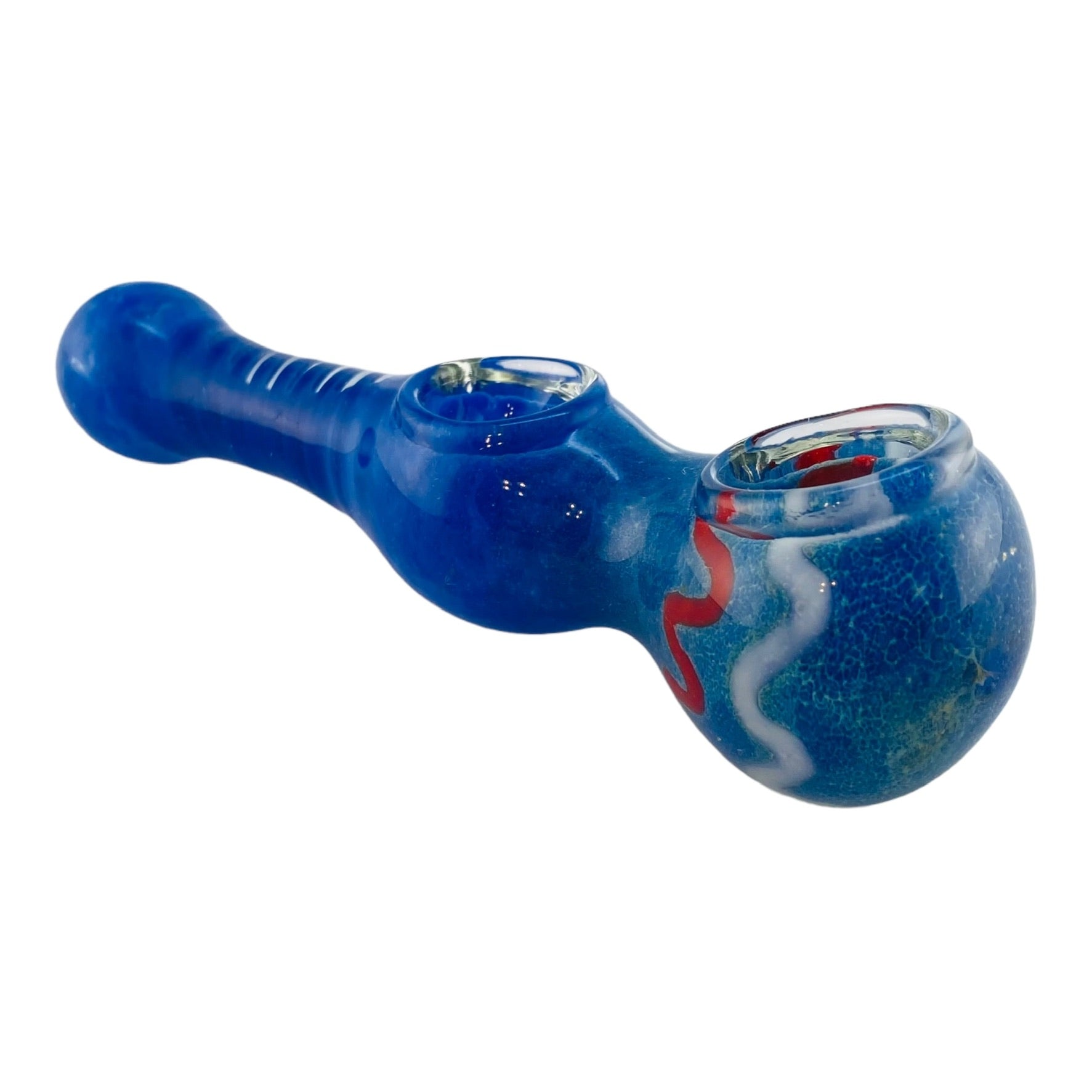 Glass Hand Pipe Blue with 2 Bowls