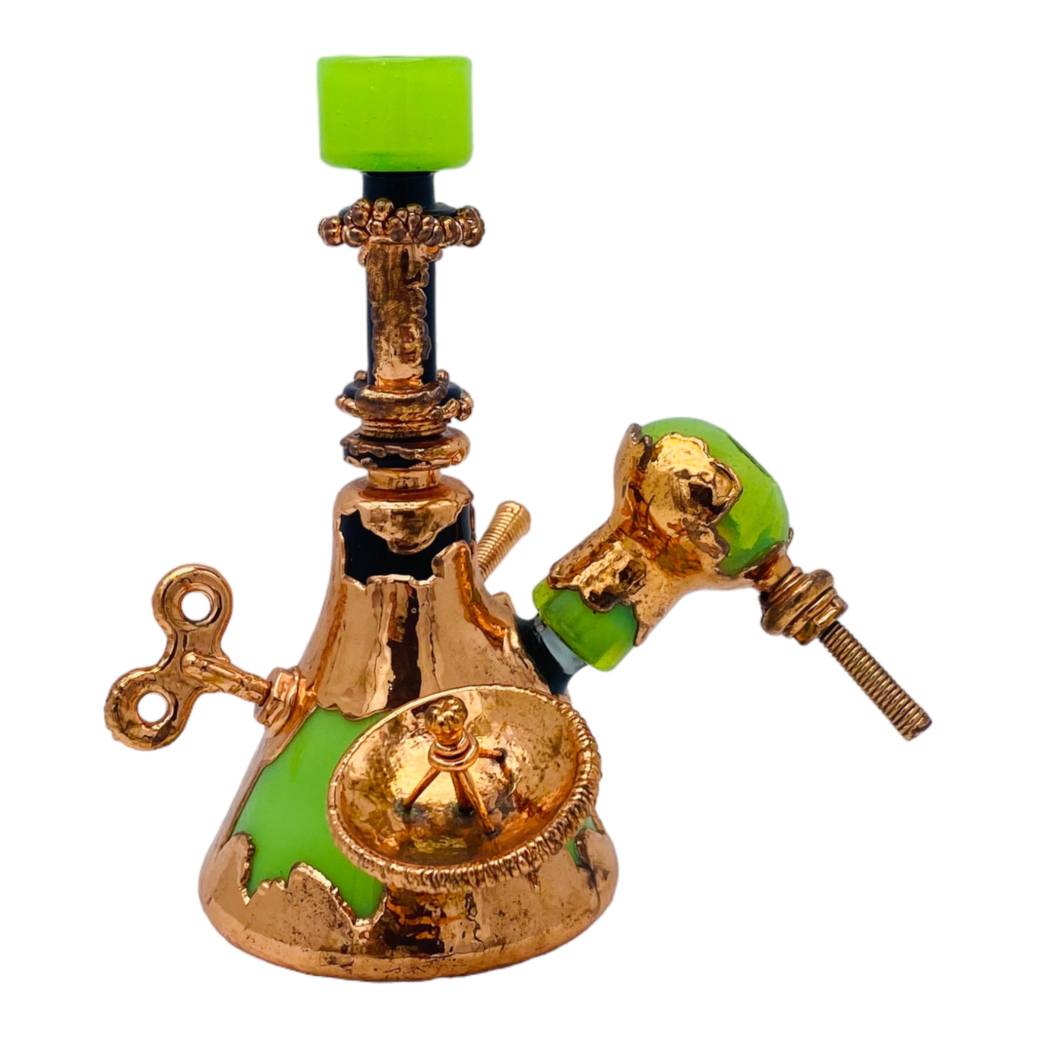 SNIC Glass - Copper Electroformed Glass Dab Rig With Steampunk Theme
