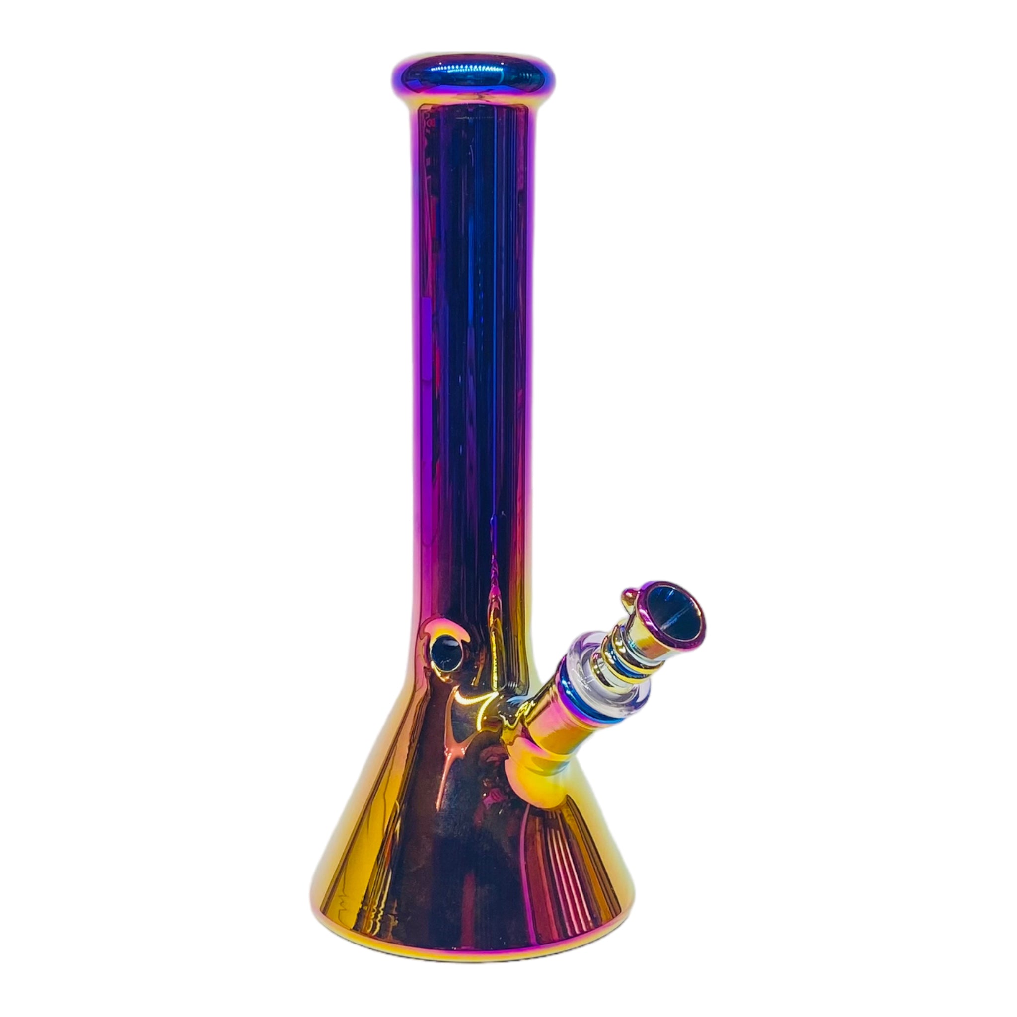 10 Inch Purple Rainbow Beaker Base Glass Bong with rainbow bowl