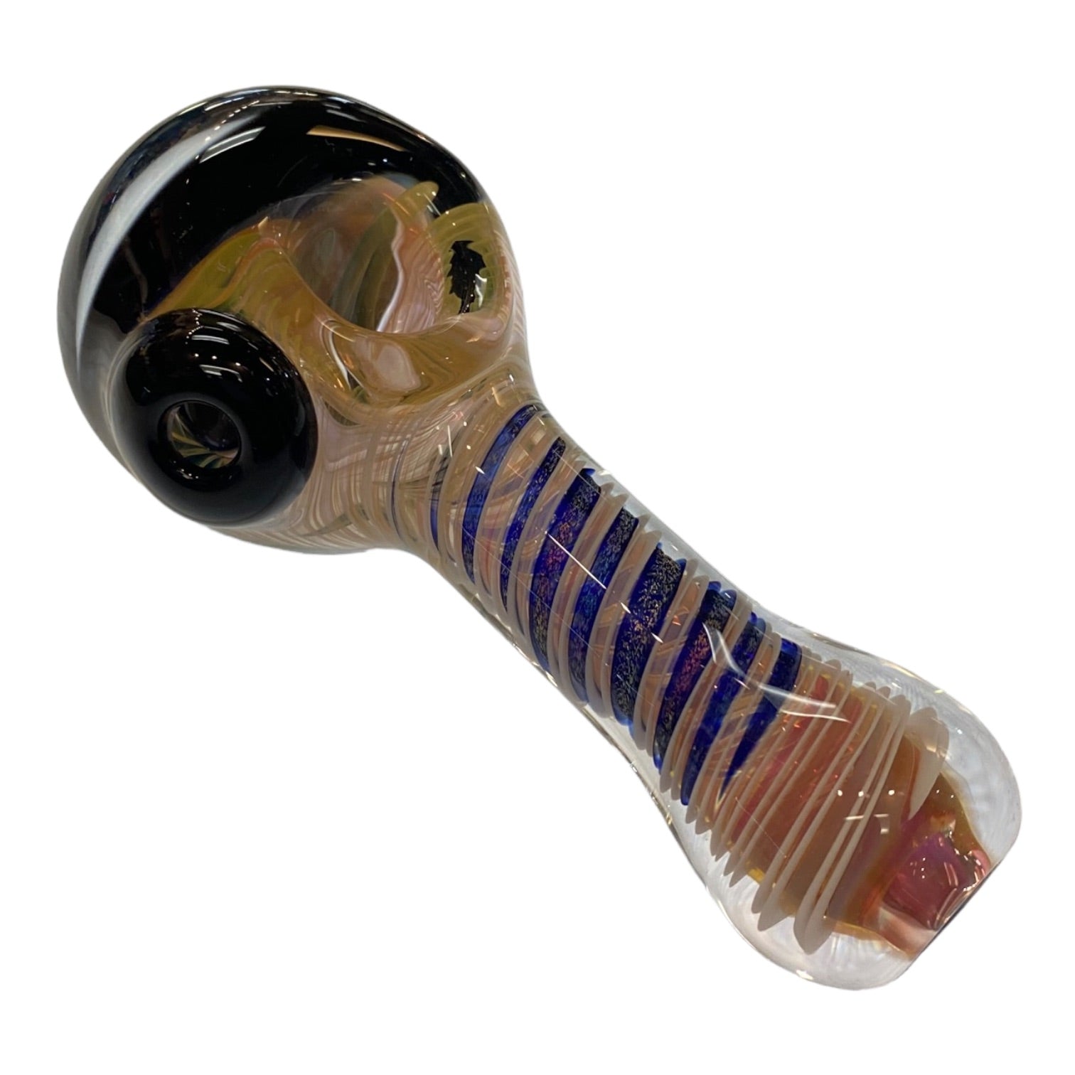 Talent Glass Works - Fume And Color Coil With Large Dichro End - Glass Hand Pipe