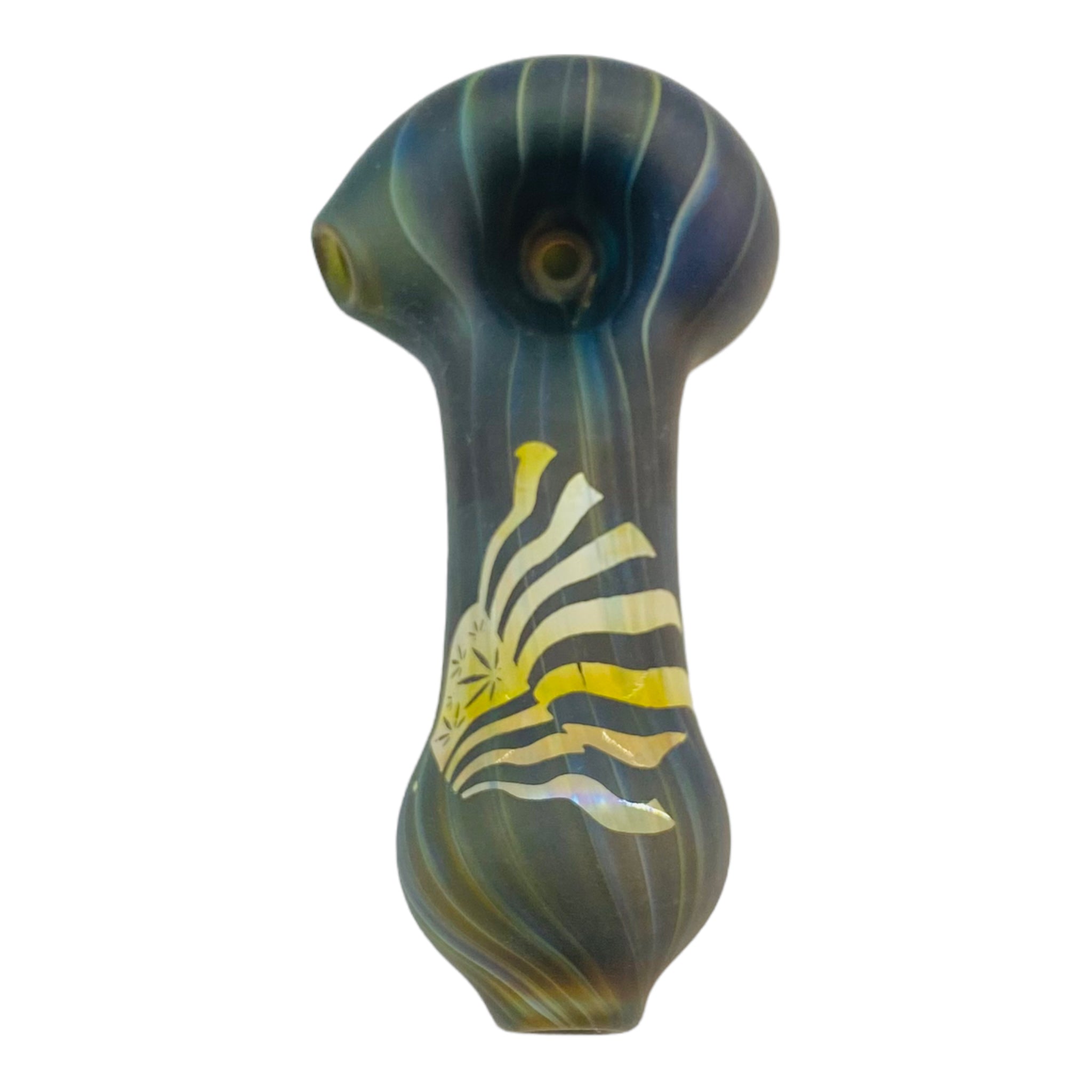 Sandblasted Glass Hand Pipe With Gold Weed Flag best