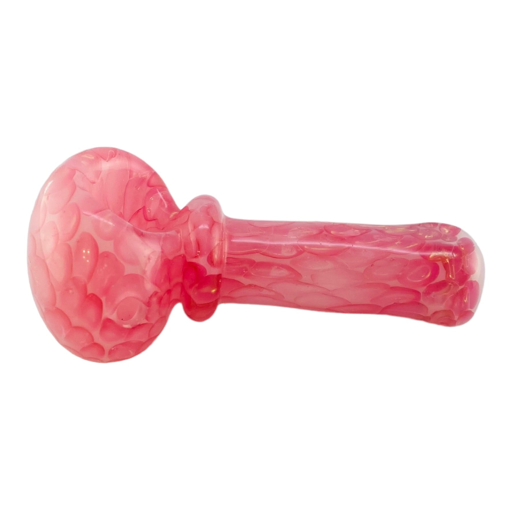 Glass Hand Pipes - Small Pink Dot Stack Spoon Pipe 