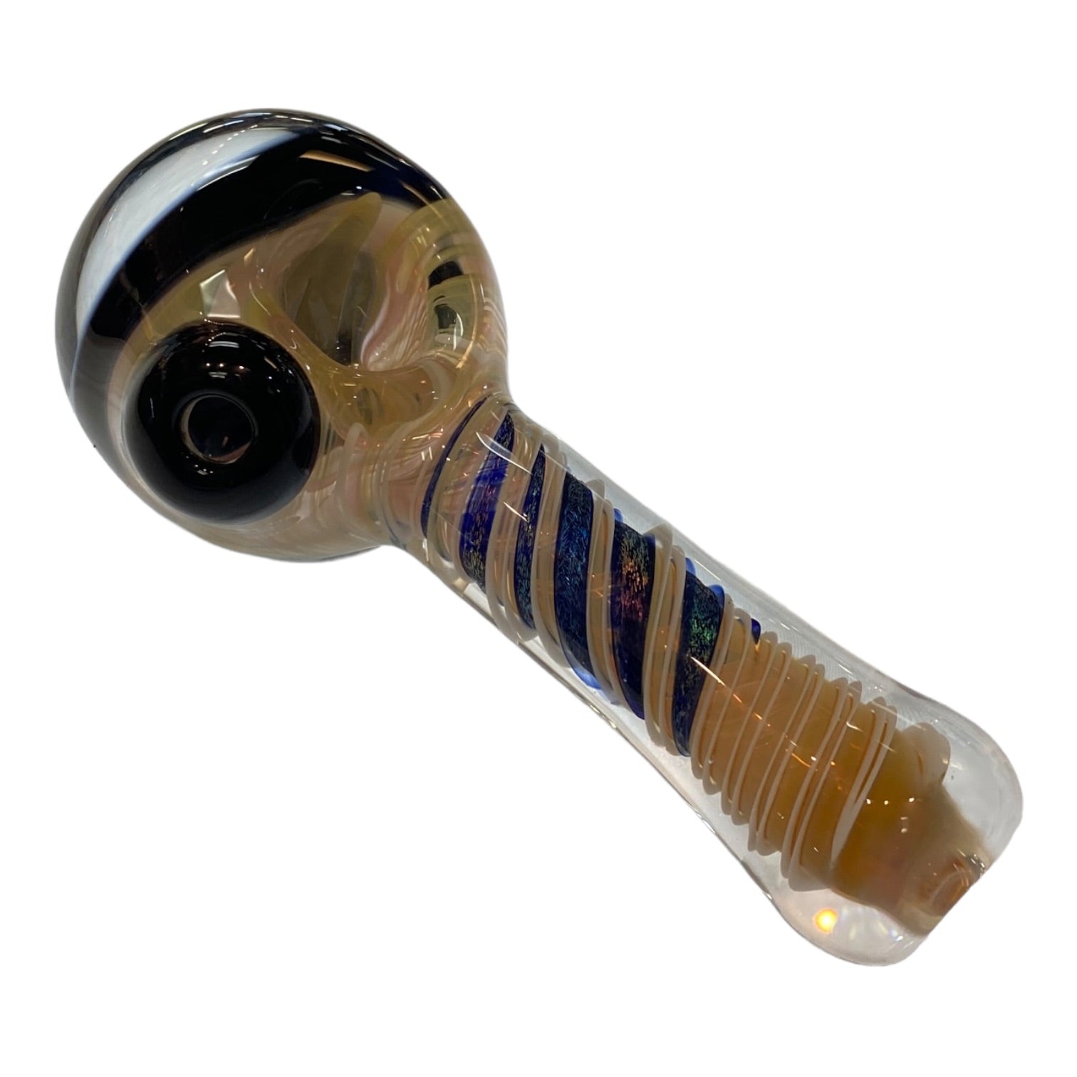 Talent Glass Works - Fume And Color Coil With Steal Your Face Dichro End - Glass Hand Pipe