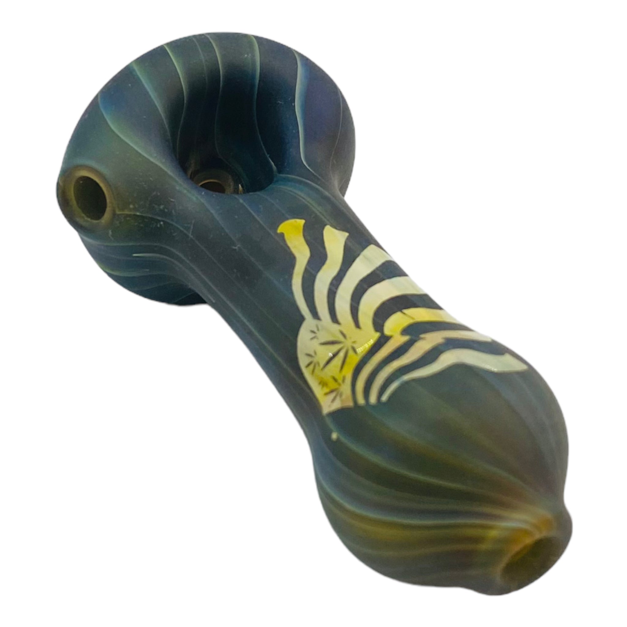 american flag Sandblasted Glass Hand Pipe With Gold Weed Flag