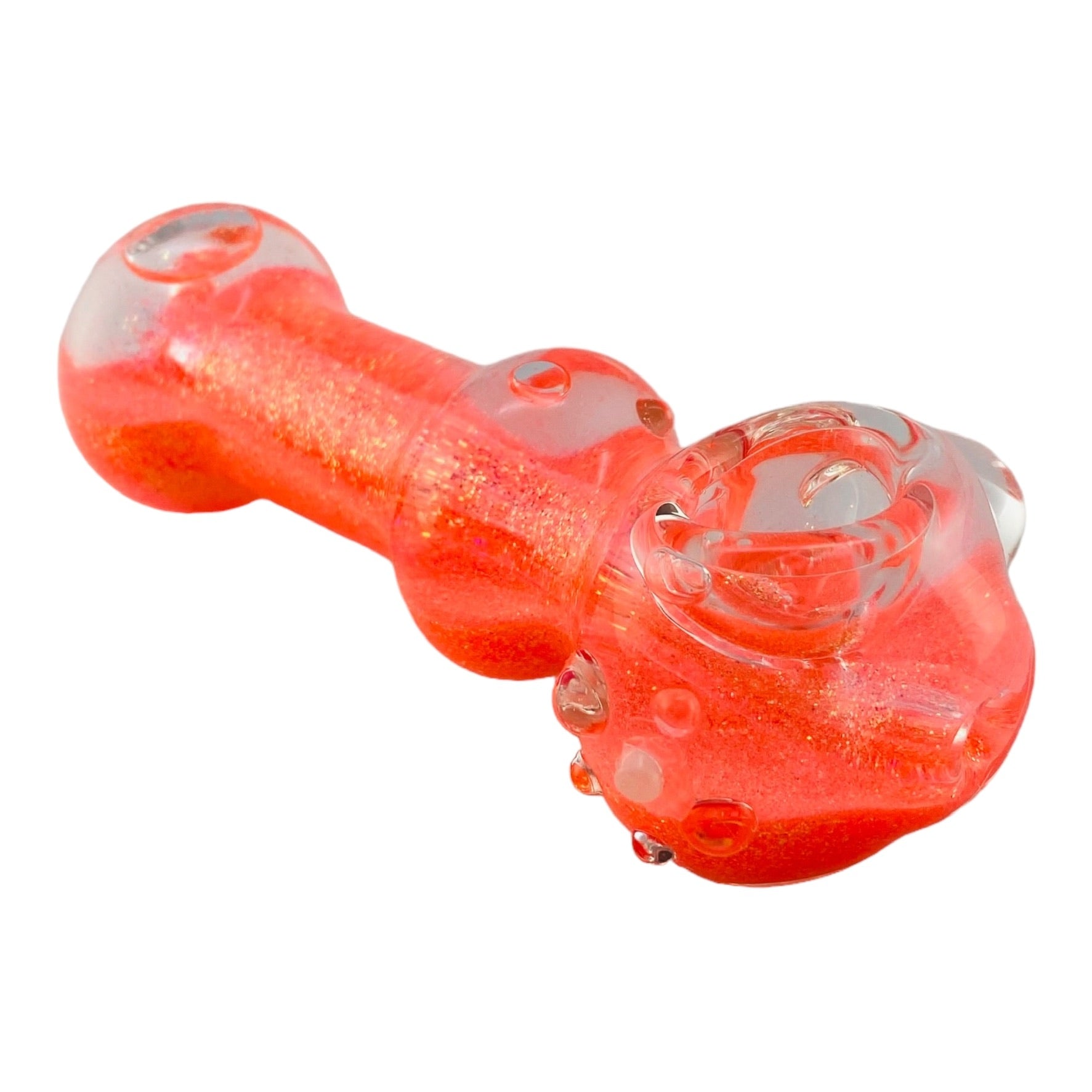 Glass Hand Pipe - Pink Glitter Glycerin Filled Hand Pipe