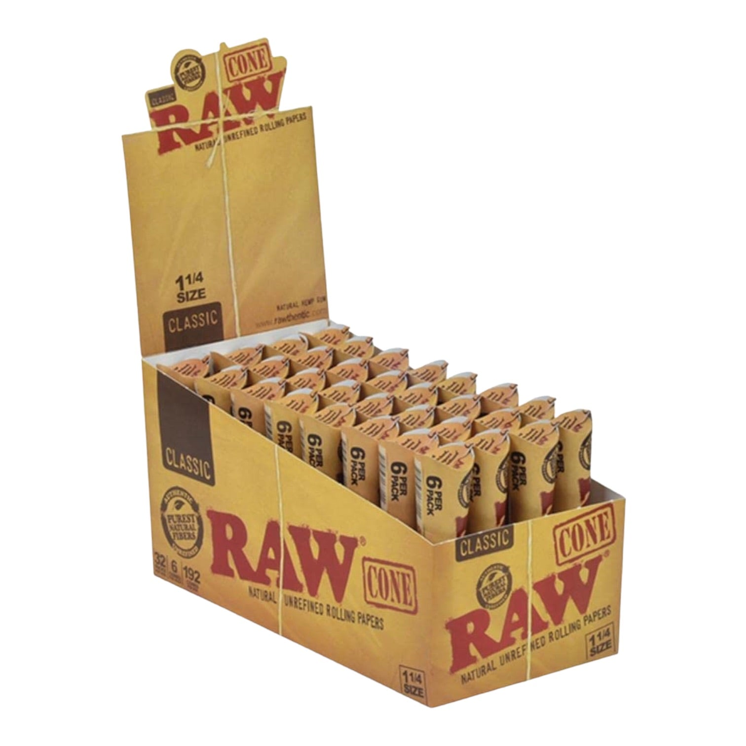 RAW - BOX Of Classic 1.25 Cones - 32 Pack Box