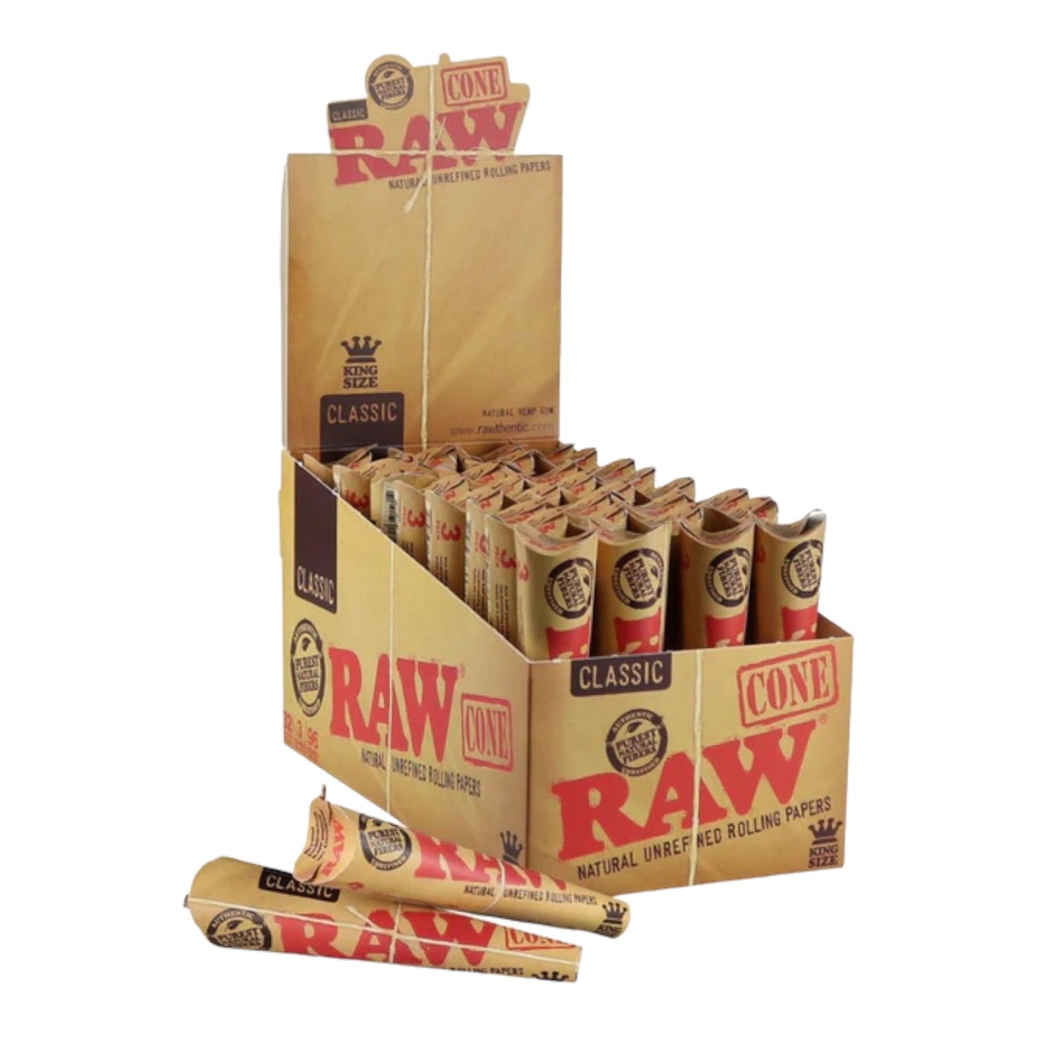 RAW - BOX Of Classic King Size Cones - 32 Pack Box
