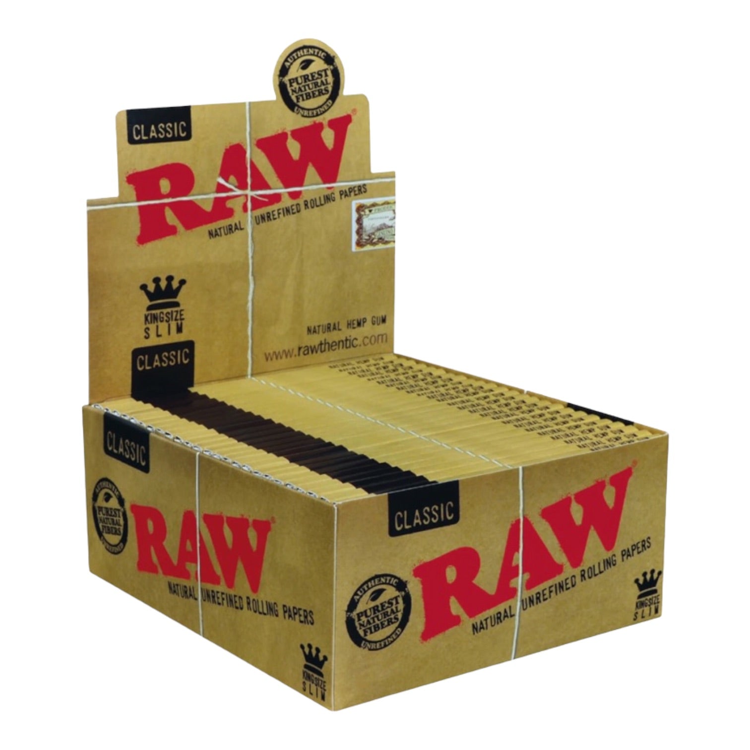 RAW - BOX Of Classic King Size Slim Papers - 50 Pack Box